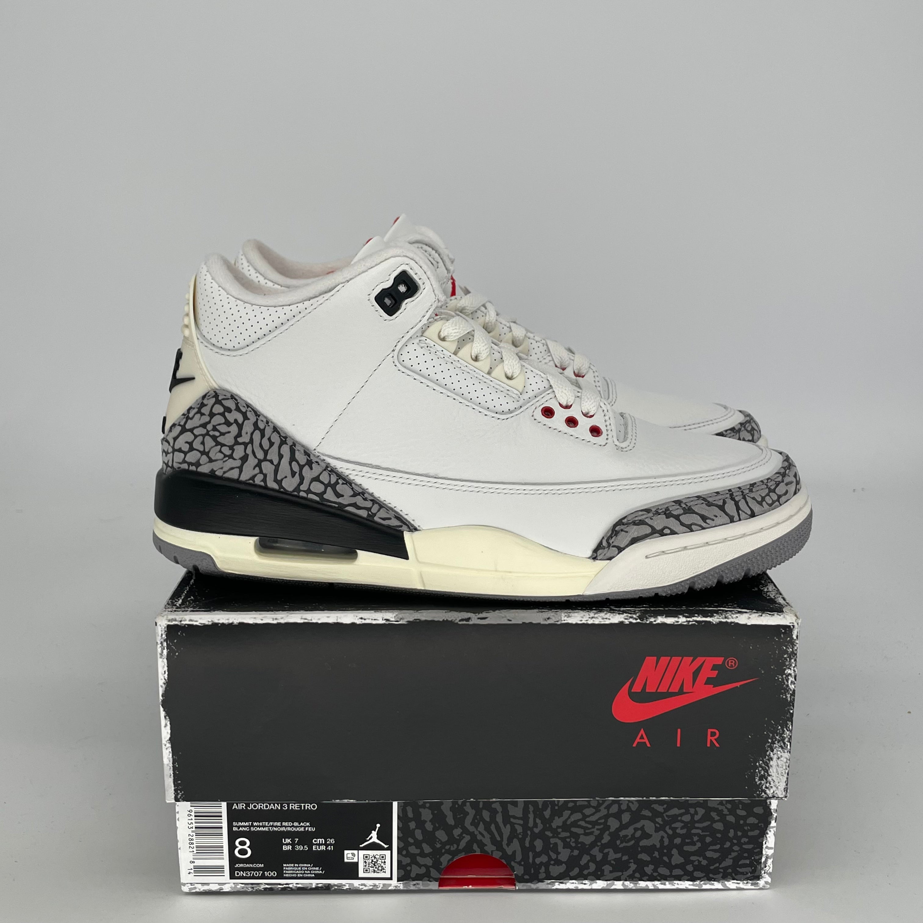 Original Air Jordan 3 White Cement Reimagined Retro Sneakers - Size 8/9.5W (DN3707-100) - Authentic Basketball Shoes for Men & Women - Perfect for Sports, Streetwear & Sneaker Collection
