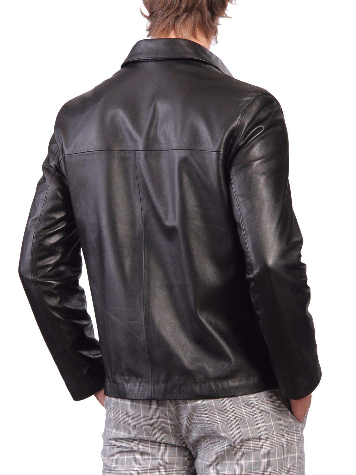 Men's Distressed Leather Motorcycle Jacket - Stylish Biker Bomber Jacket with Zipper for Casual & Riding | Black Outerwear for Men