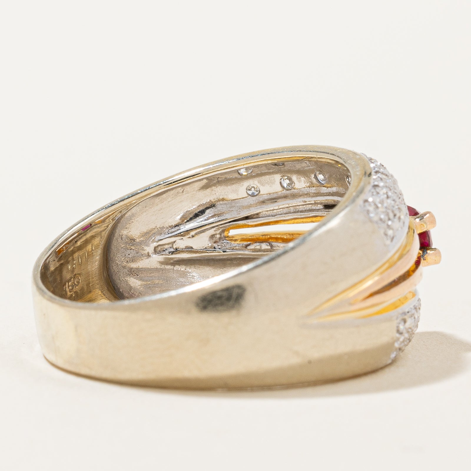 Exquisite Radiant Cut Ruby & Diamond Two-Tone Gold Ring | 0.28ct Natural Ruby & 0.28ctw Diamonds | Size 7.5 | Elegant Jewelry for Engagement, Anniversary & Special Occasions