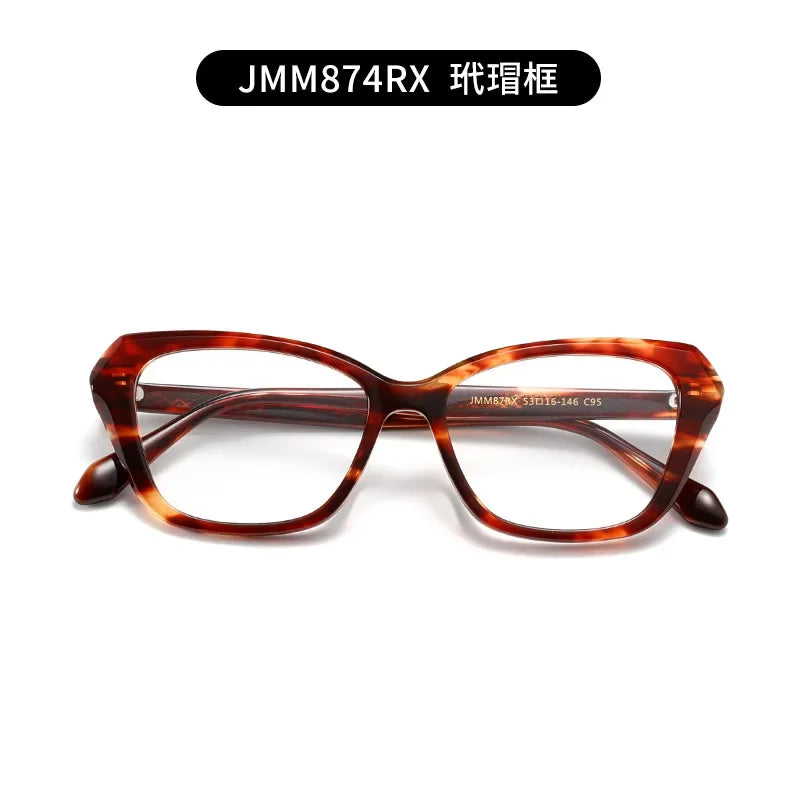 Stylish Aror Unisex Full Rim Square Cat Eye Acetate Eyeglasses Frame 49871 - Perfect for Reading, Fashion Accessory & Everyday Wear