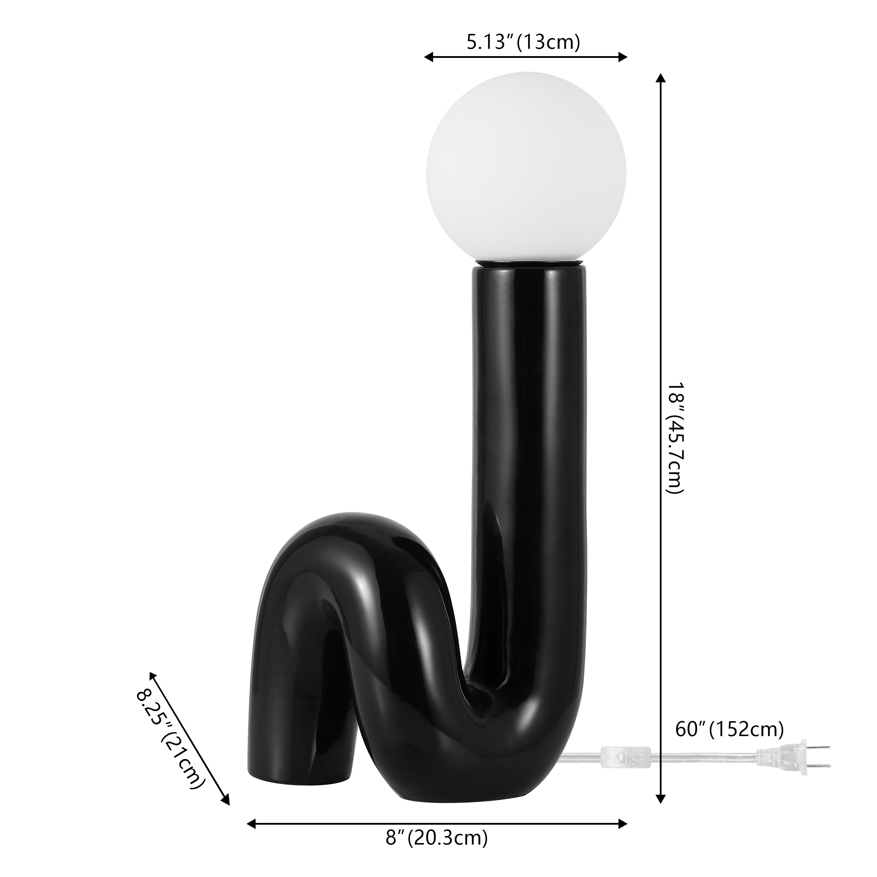Katya 18 Scandinavian Minimalist Ceramic Spiral Tube LED Table Lamp - Modern Nordic Home Decor for Bedroom, Living Room & Office Lighting