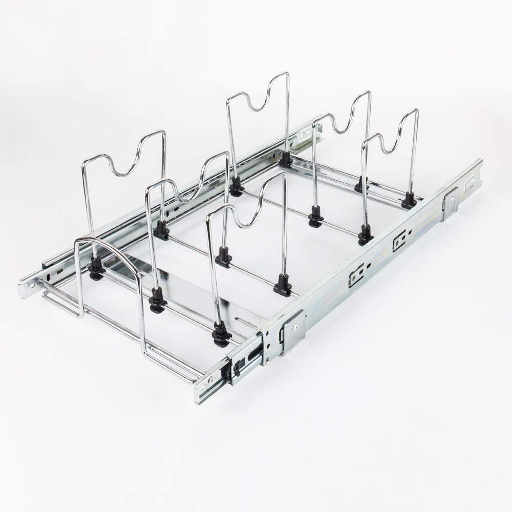 Hardware Resources 15-Inch Base Cabinet Pots and Pans Organizer - MPPO215-R | Space-Saving Kitchen Storage for Cookware | Perfect for Small Kitchens & Cabinet Organization
