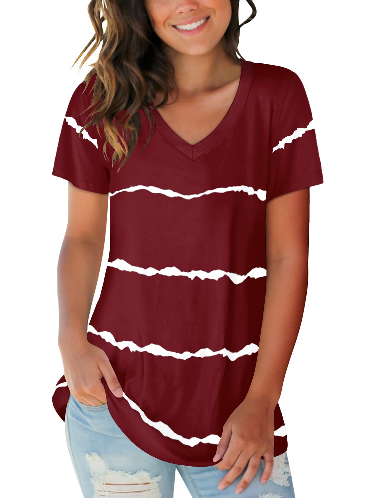 Women's Summer Short Sleeve T-Shirts - Soft Cotton Casual Tees for Teen Girls & Maternity Tops in Green | Perfect for Daily Wear, Outings & Pregnancy Comfort