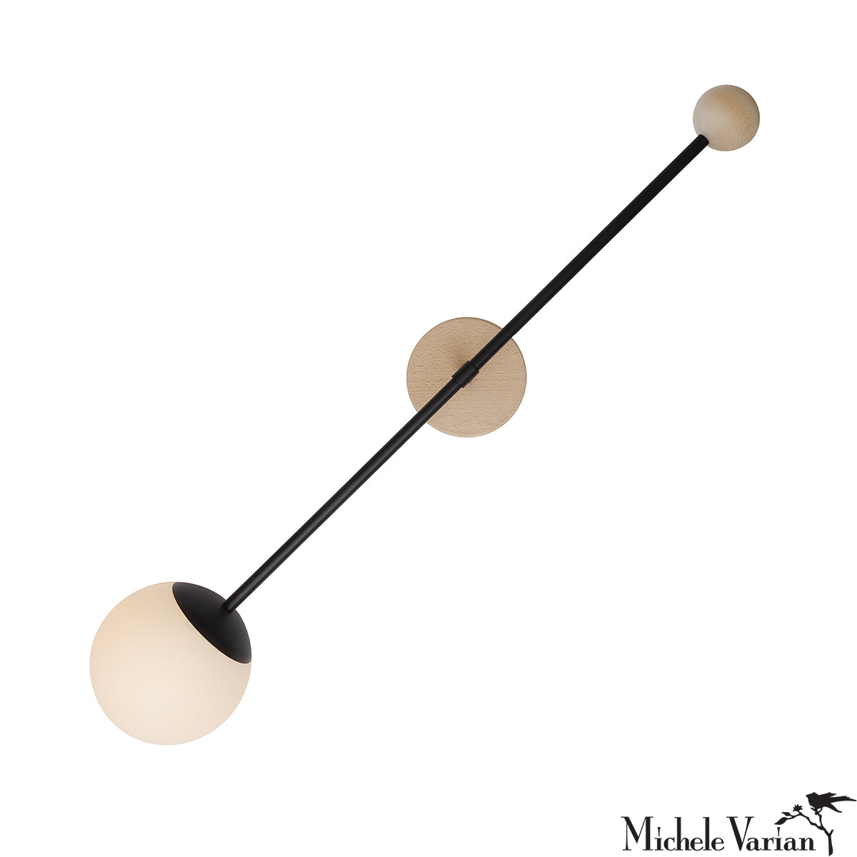 Modern Black Dot Segment Sconce Light - Wall Mounted LED Fixture for Bedroom, Living Room & Hallway Lighting | Dimmable Ambient Decor