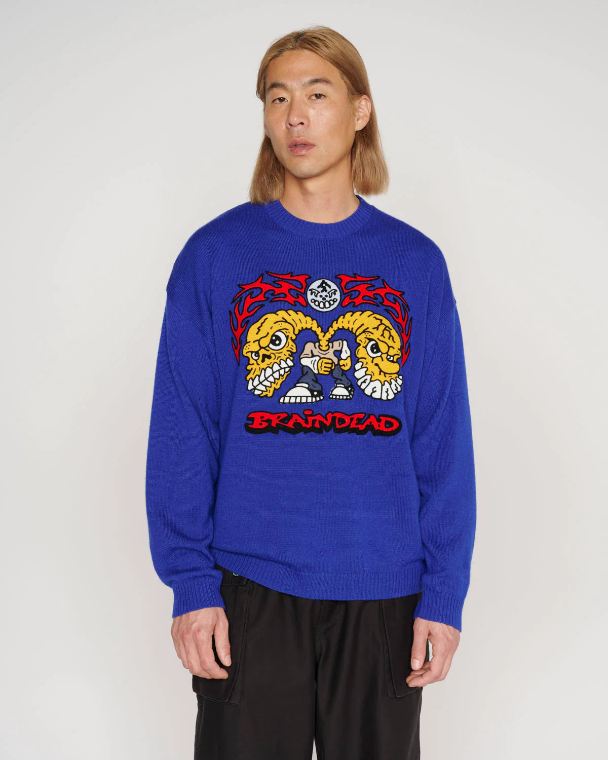 Bone Crusher Sweater - Navy Blue Men's Knit Pullover | Warm & Stylish Winter Casual Wear for Outdoor & Indoor Activities