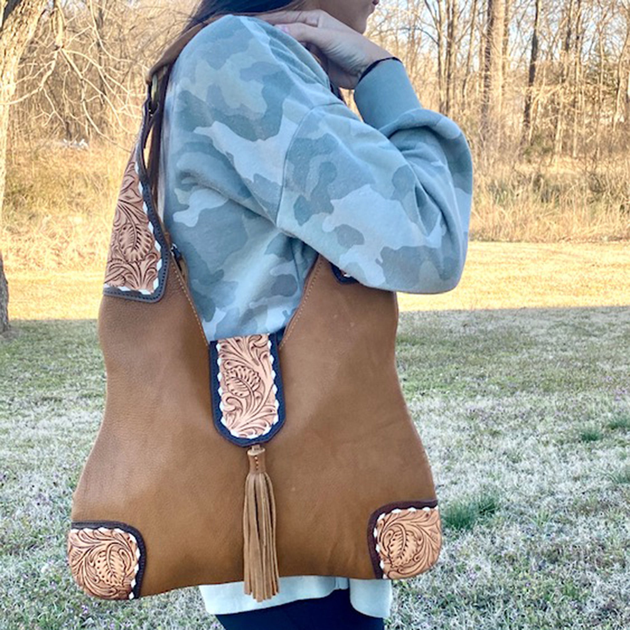 American Darling Conceal Carry Hobo Tooled Marcella Bag - Stylish & Functional Crossbody Purse for Women | Perfect for Travel, Shopping & Everyday Use