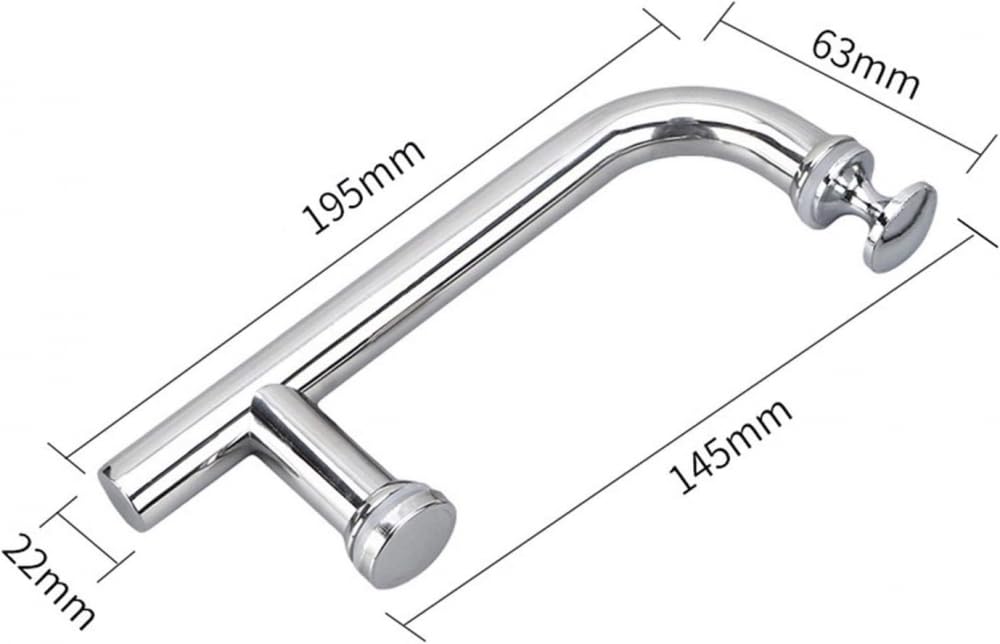 304 Stainless Steel Replacement Shower Door Handle - Push Pull Grab Bar for Glass Single Door Bathroom Safety (Perfect for Home, Hotel & Spa Renovation)