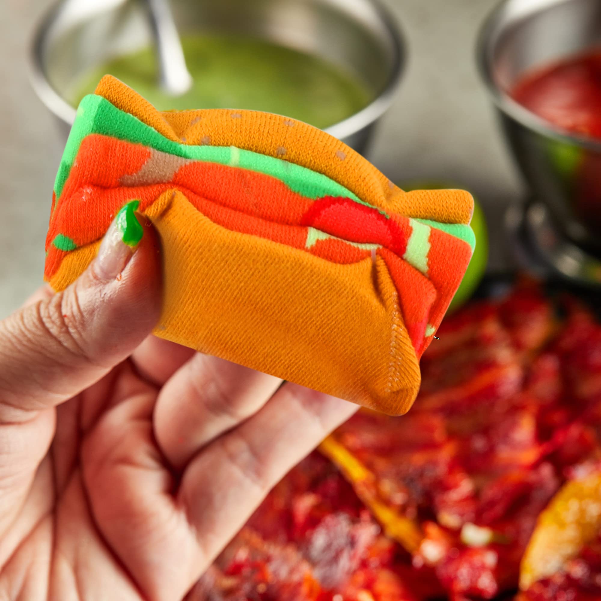 Funny Burger Hot Dog Tacos Popcorn Novelty Socks Gift Box - Easter, Father's Day, Birthday Gag Gift for Men, Women & Teens - Perfect for Christmas Stocking Stuffers & Casual Wear