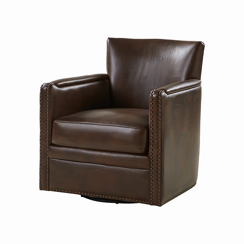 Gloria Genuine Leather Swivel Chair - 360° Rotating Office Chair with Adjustable Height for Home & Office Workspace - Perfect for Conference Rooms, Study Desks and Executive Offices