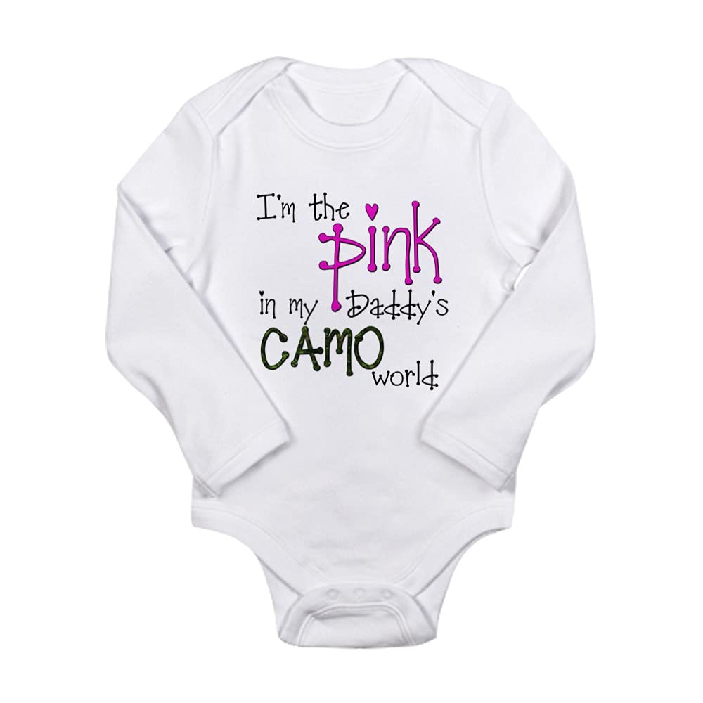 Im The Pink in My Daddys Camo World Baby Bodysuit - Cute Military-Themed Infant Onesie for Newborns & Toddlers - Perfect for Family Photos, Daddy-Daughter Outings & Patriotic Holidays