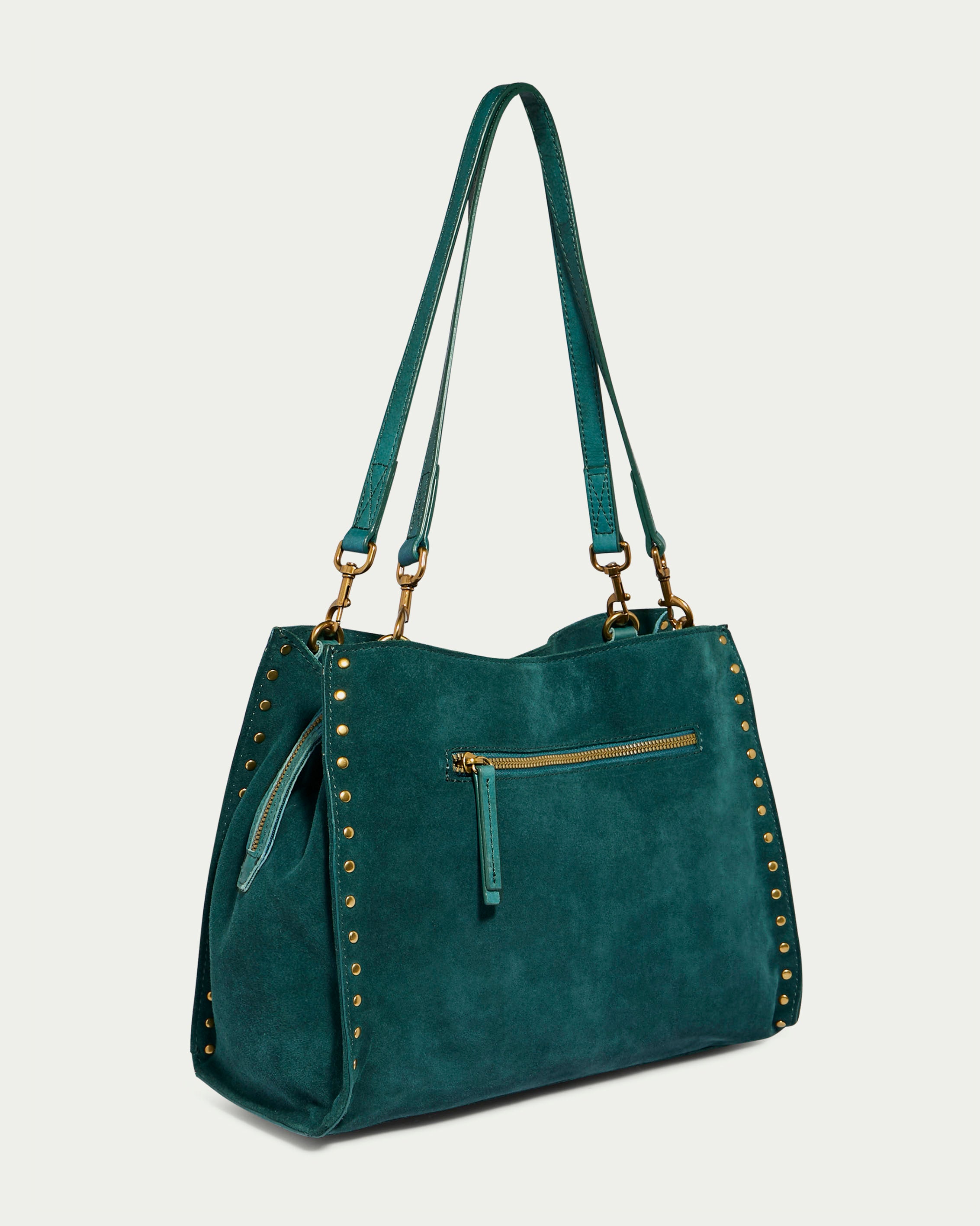 Lenox Studded Triple Entry Satchel - Stylish Leather Handbag for Women | Perfect for Work, Travel & Everyday Use