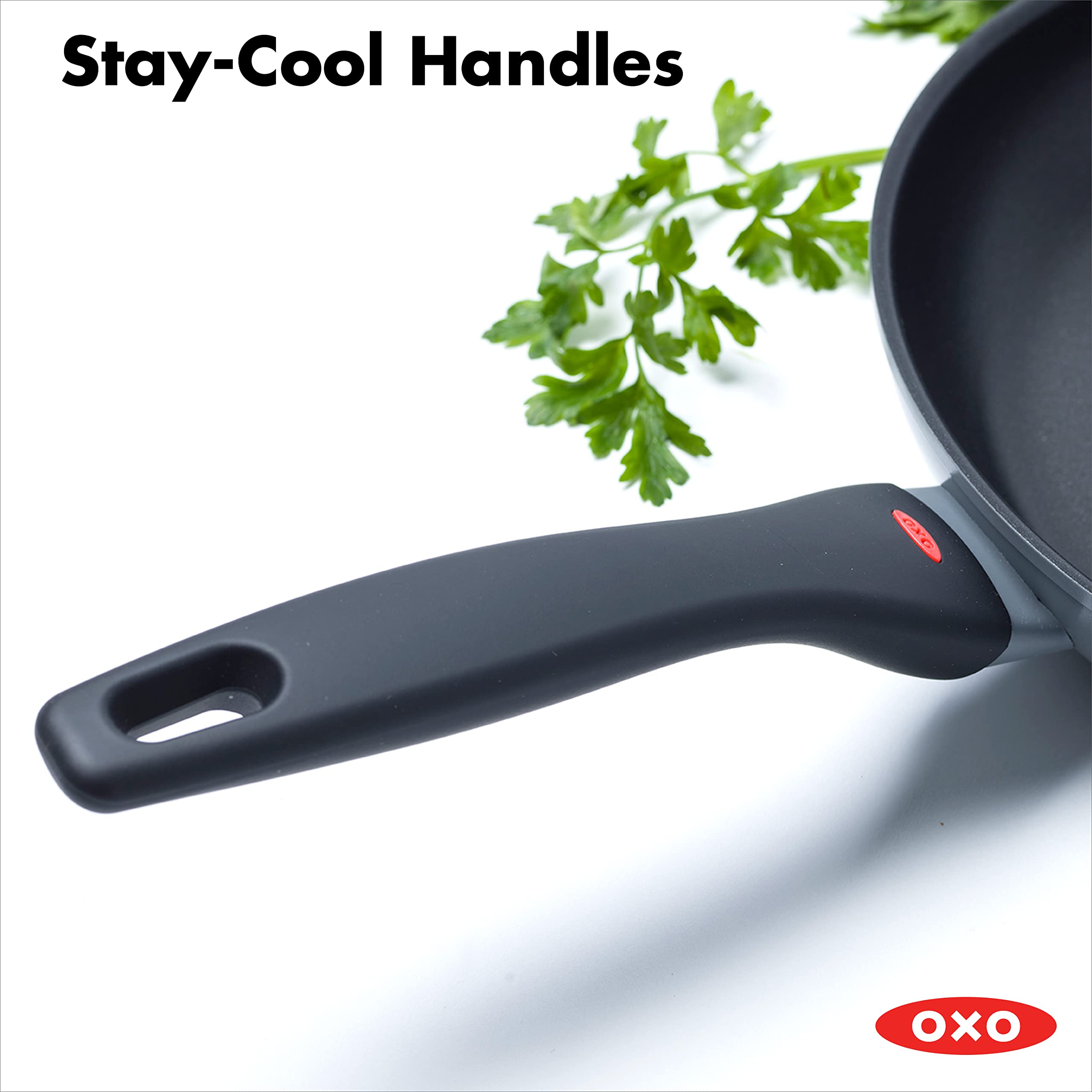 OXO Softworks Hard Anodized 20cm Nonstick Frying Pan - 3-Layer German Engineered Coating, Stainless Steel Handle, Induction & Oven Safe (180°C), Dishwasher Safe - Perfect for Searing, Frying & Sauteing in Professional & Home Kitchens