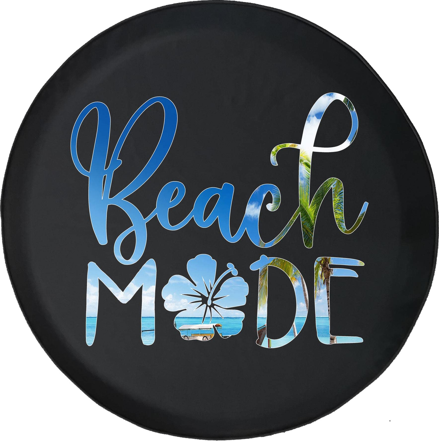 30 Inch Black Spare Tire Cover for Trailers, Trucks, SUVs & RVs - Durable Beach & Summer Vacation Design - Perfect for Road Trips, Camping & Outdoor Adventures