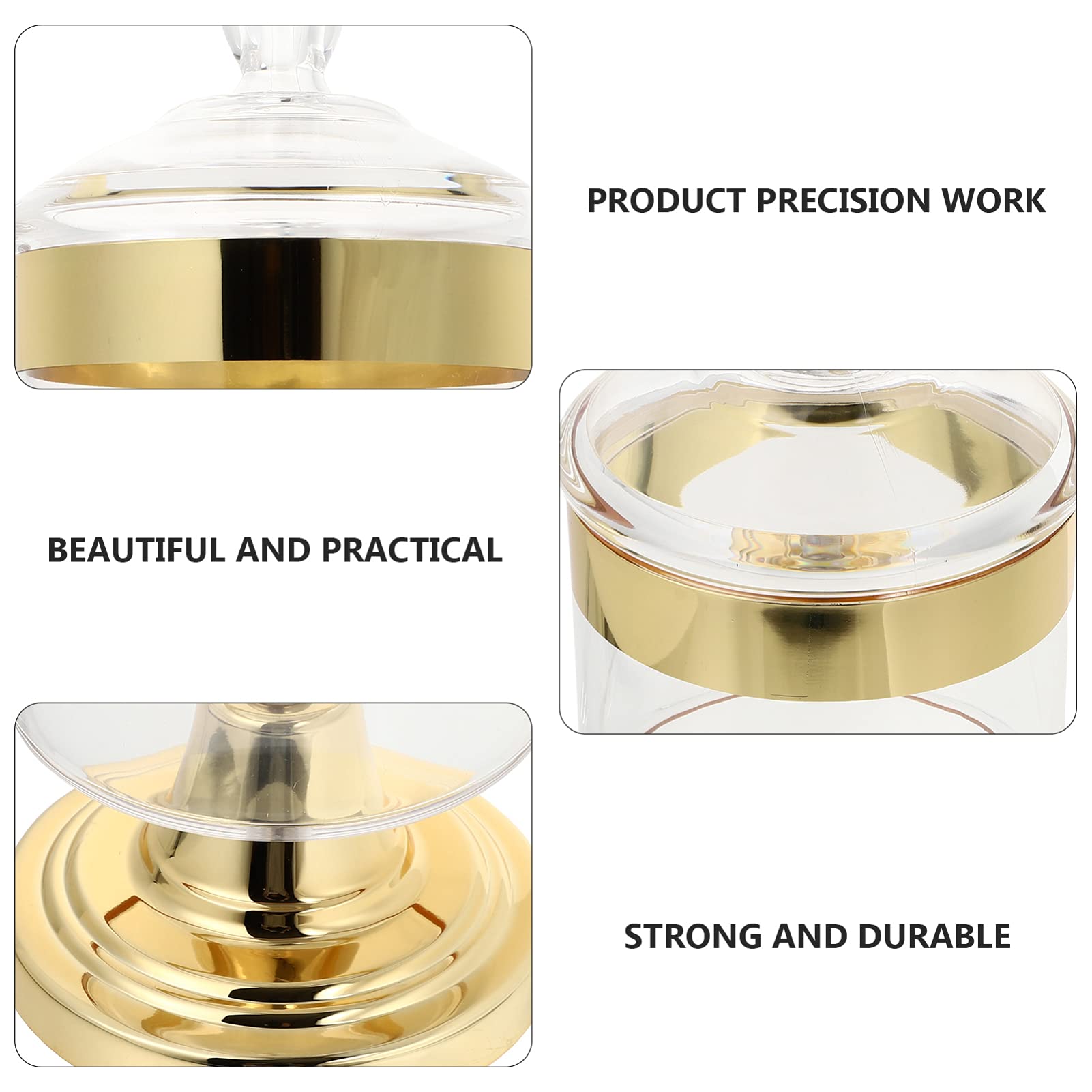YARNOW Airtight Apothecary Jar - Elegant Gold Decorative Storage Container for Candy, Cookies, Cake & Snacks | Perfect for Weddings, Candy Buffets & Kitchen Organization