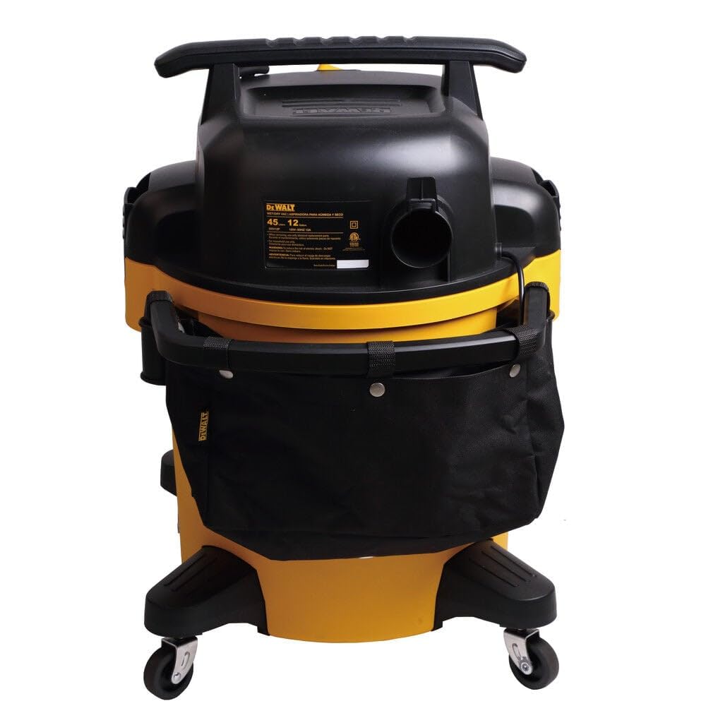 **DEWALT 12 Gallon Poly Wet/Dry Vacuum Cleaner, 5.5 HP Powerful Shop Vac for Workshop, Jobsite & Commercial Use – Large Capacity, Durable Yellow Design (DXV12P) – Ideal for Cleaning Dust, Spills & Debris in Garages, Construction Sites & Factories**