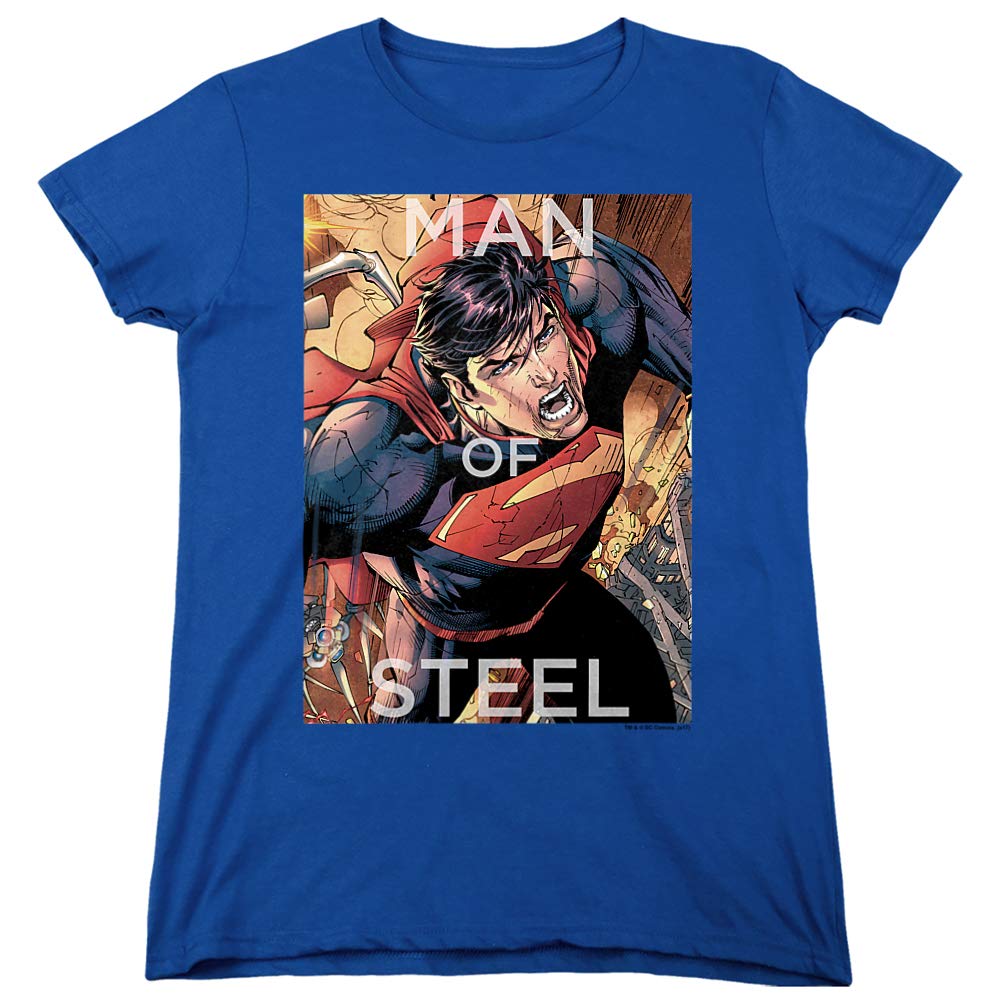 Superman Flight of Steel Women's T-Shirt | DC Comics Graphic Tee | Casual Superhero Shirt for Women | Perfect for Cosplay, Comic Con & Everyday Wear