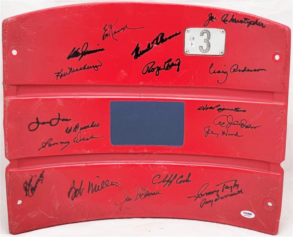 1962 New York Mets Autographed Baseball Seat Backing - 19 Signatures Including Don Zimmer & Roger Craig (Chip) - MLB Hologram & PSA/DNA Certified #K47181 - Perfect for Sports Memorabilia Collectors and Mets Fans Display