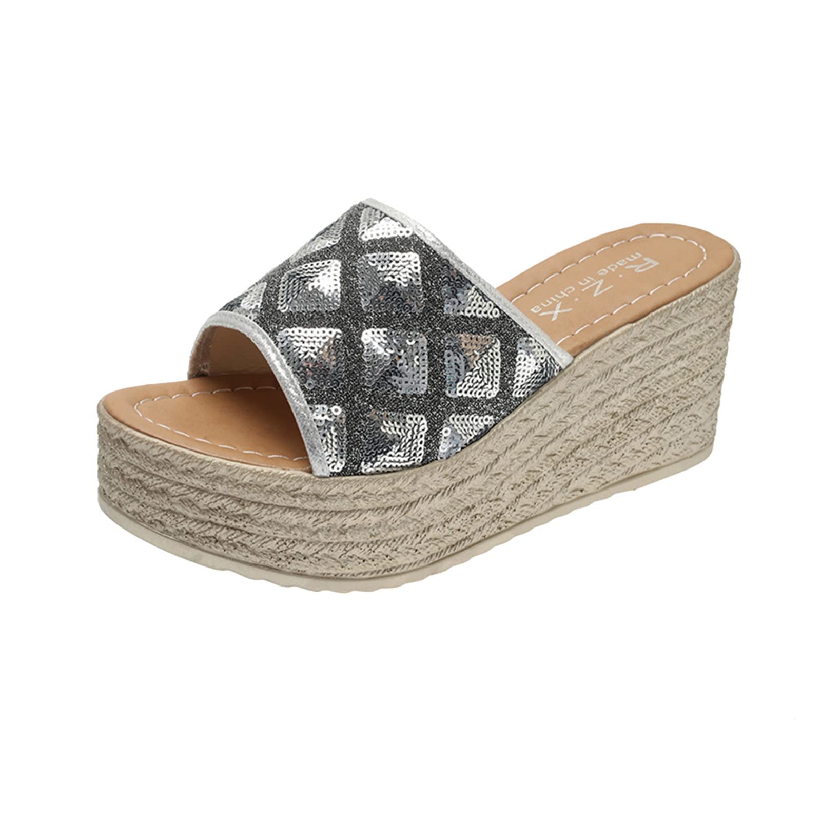 RUIY Women's Fashion Bright Leather Platform Wedge Sandals - Comfortable Casual Beach Shoes for Ladies - Perfect for Summer Outings, Vacations & Walking