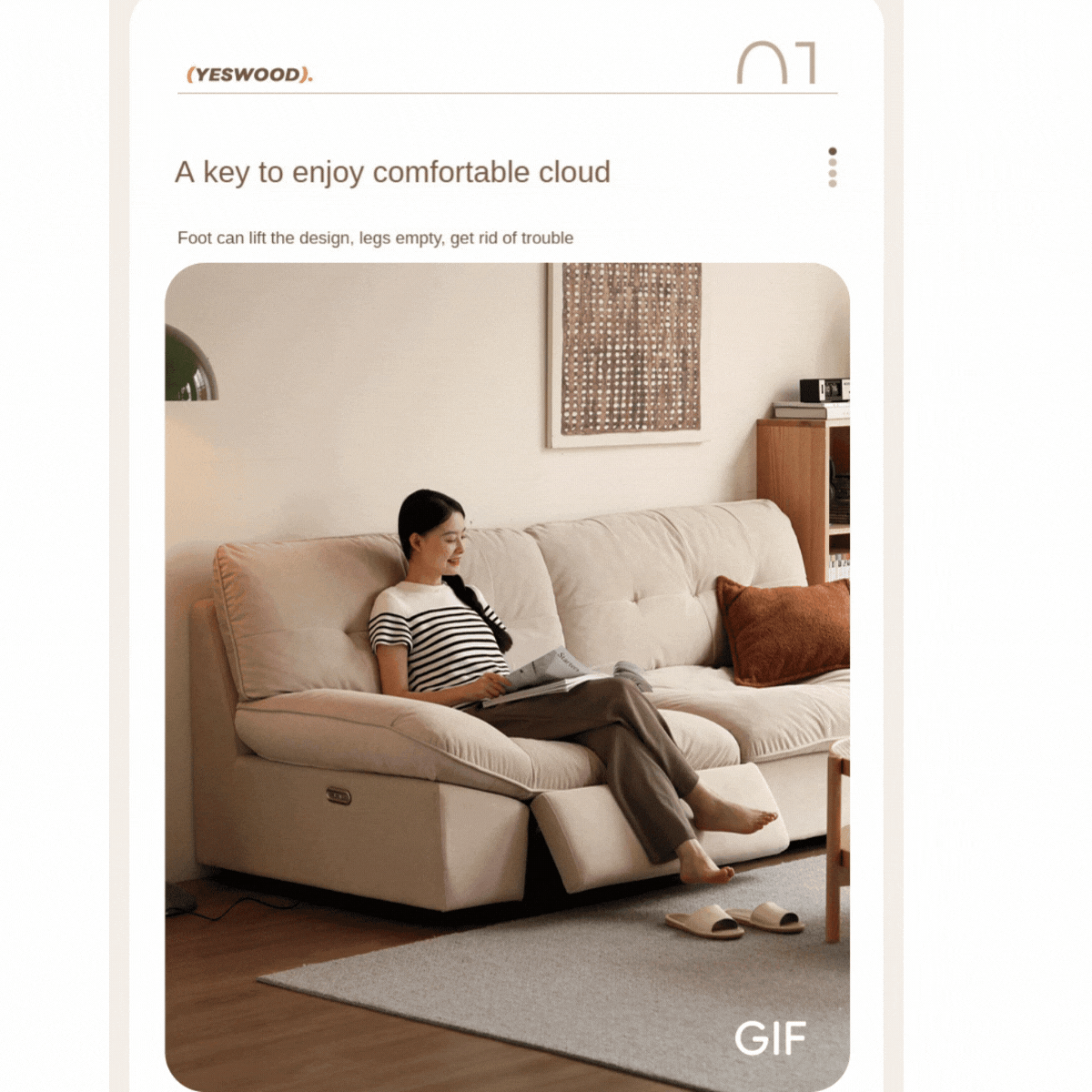 Premium Fabric Sofa with Cat Scratch-Resistant Cover & Electric Recliner - Perfect for Living Room, Home Theater & Pet-Friendly Spaces