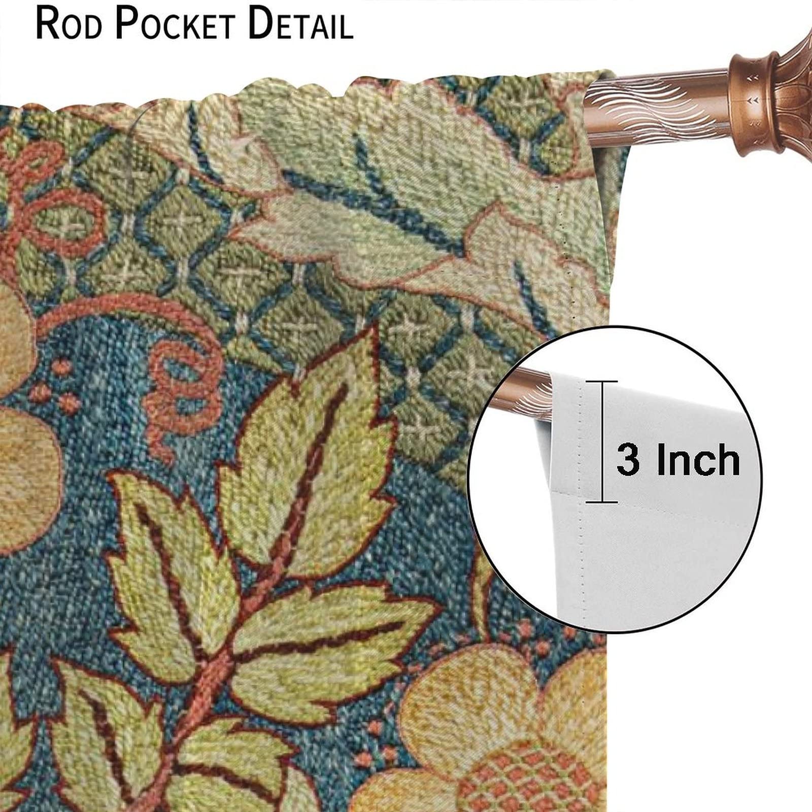 Blackout Curtain Panels 42x45 Inch - Boho Vintage Art Pattern for Bedroom & Living Room | Light Blocking, Noise Reducing Window Drapes for Better Sleep & Privacy