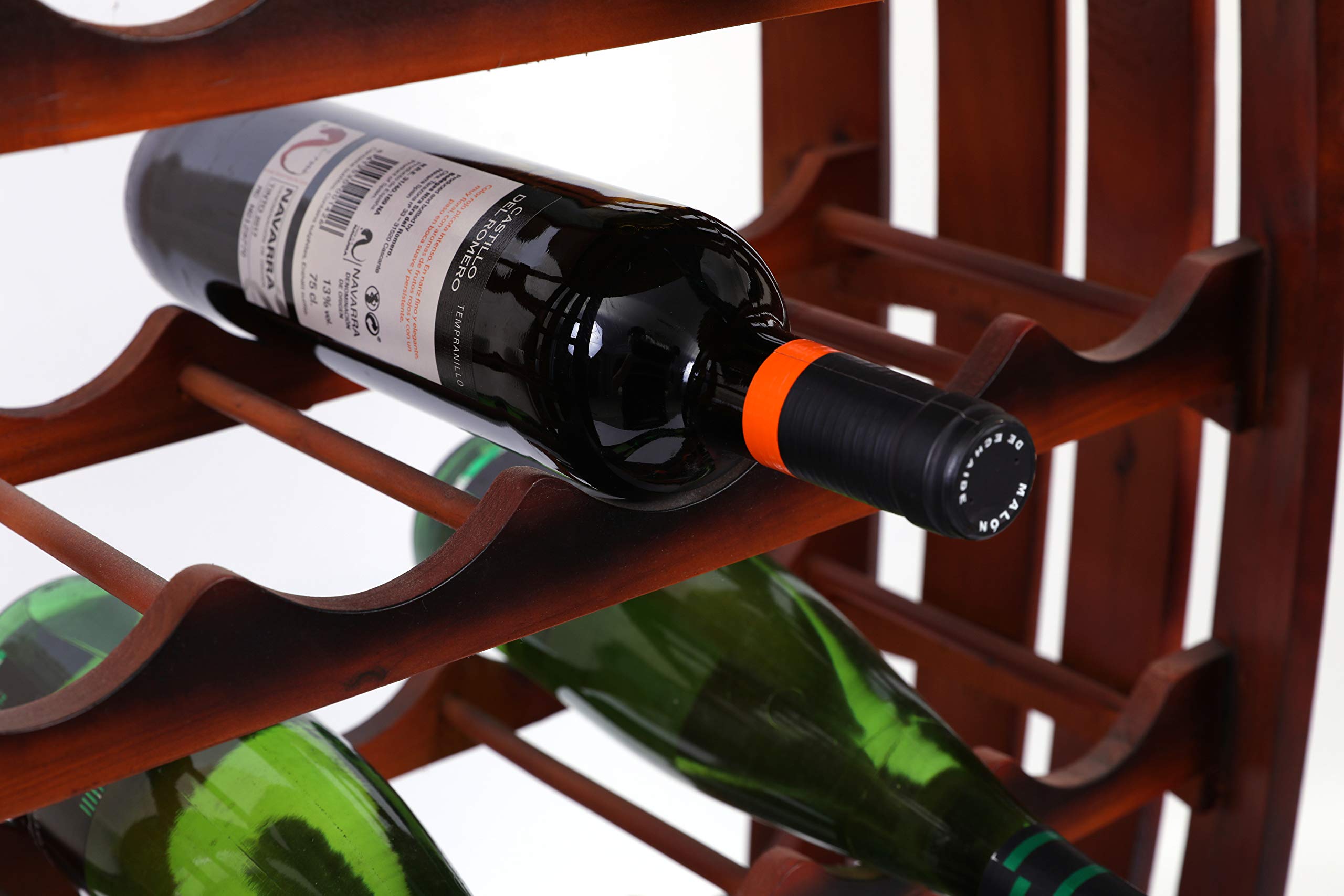 Vintiquewise Rustic Barrel-Shaped Wooden Wine Rack - Holds 23 Bottles | Perfect for Home Cellar, Wine Bar & Kitchen Storage
