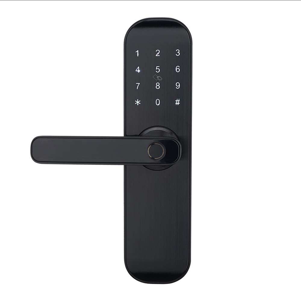 MANREN Smart Bluetooth Digital Door Lock - Fingerprint, Code, Card, App & Key Entry (Left Hand) | Secure Keyless Entry for Homes, Apartments & Offices