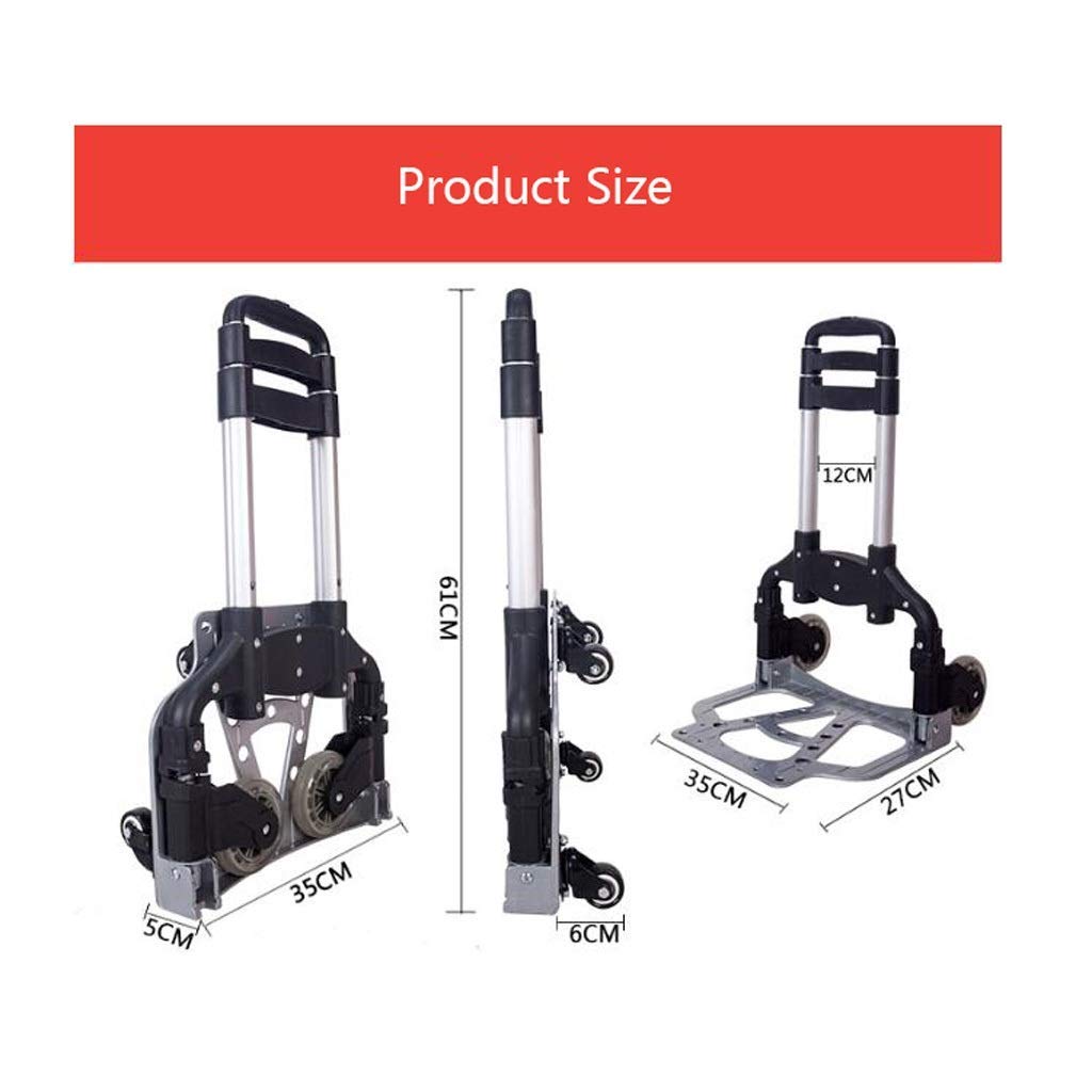 Collapsible Folding Wagon Cart - Portable Aluminum Shopping Trolley with Reusable Bags for Groceries, Beach, Camping & Outdoor Activities (Black)