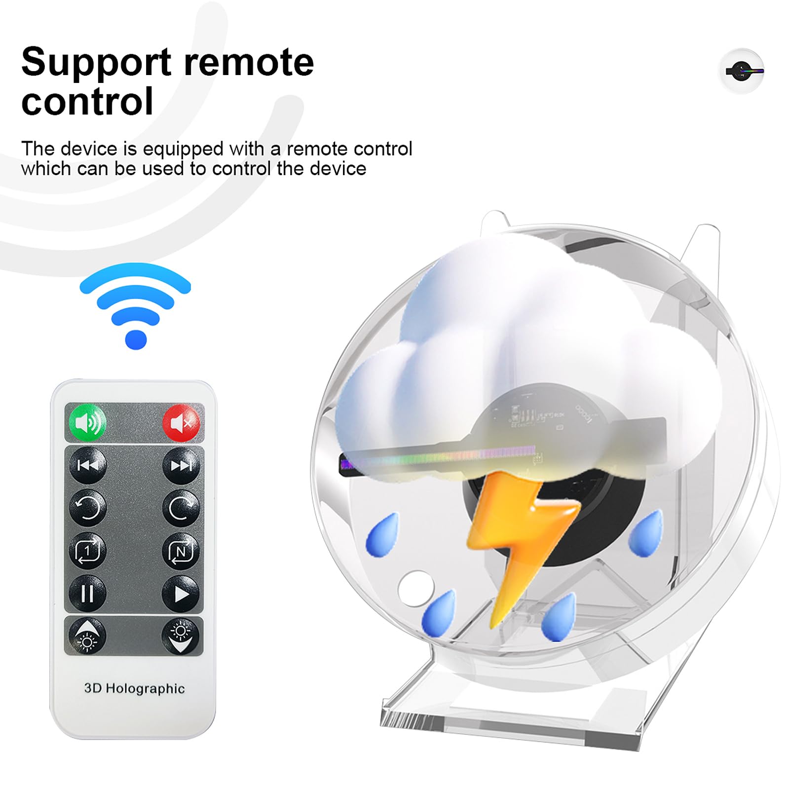 3D Hologram Fan - 88x88mm Holographic Projector with 480x480 HD Resolution for Stunning Visual Effects | Perfect for Retail Displays, Trade Shows & Home Decor