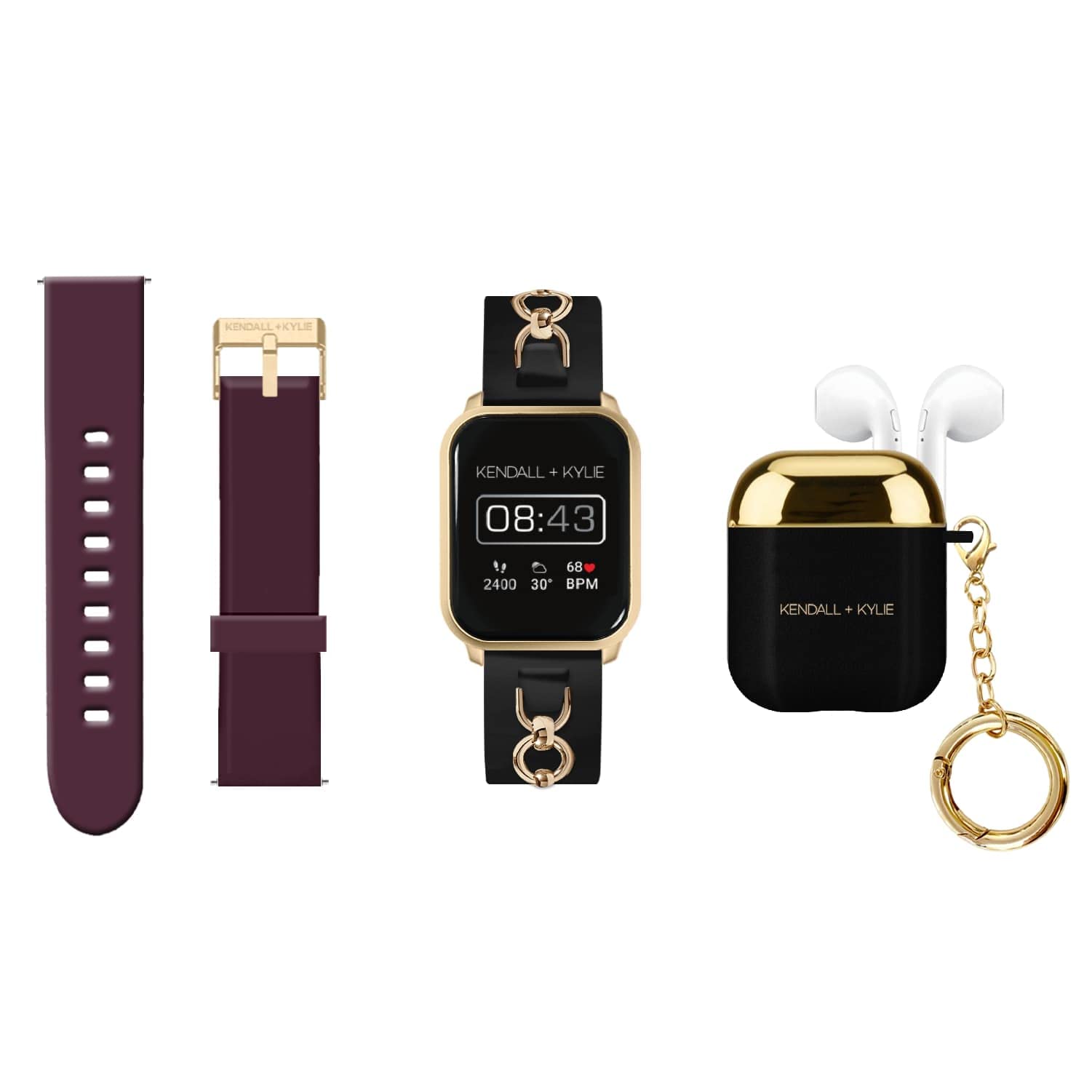 Kendall & Kylie Smart Watch with Heart Rate Monitor, Step Counter, Touch Screen, Notifications & Interchangeable Straps - Fitness Tracker for Women & Men (Rose Gold) - Perfect for Workouts, Running & Daily Activity Tracking