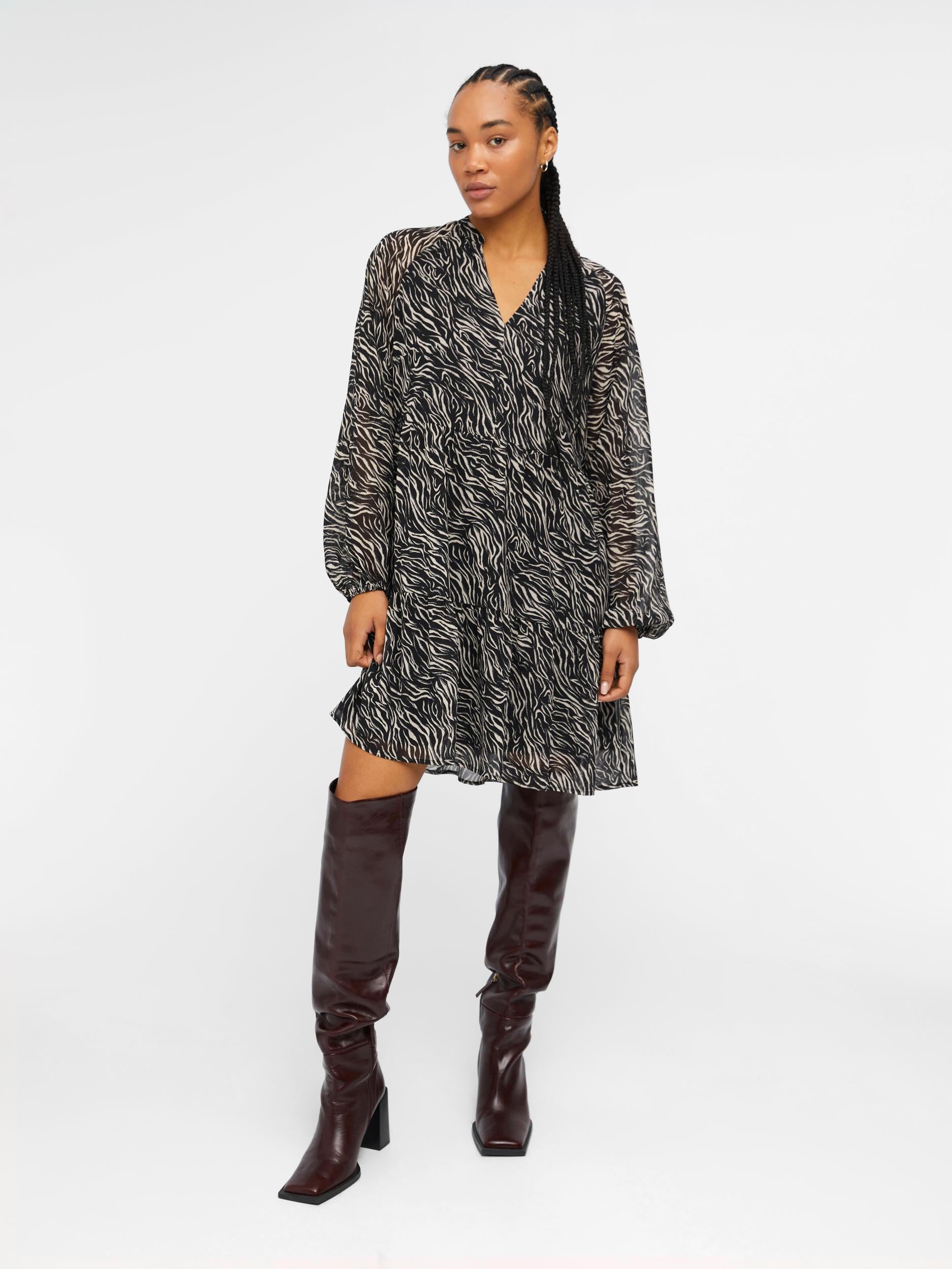 GIA Smock Dress for Women - Black & Sandshell Colors | Flowy Midi Dress with GIA Certification | Perfect for Casual Outings, Office Wear & Summer Vacations