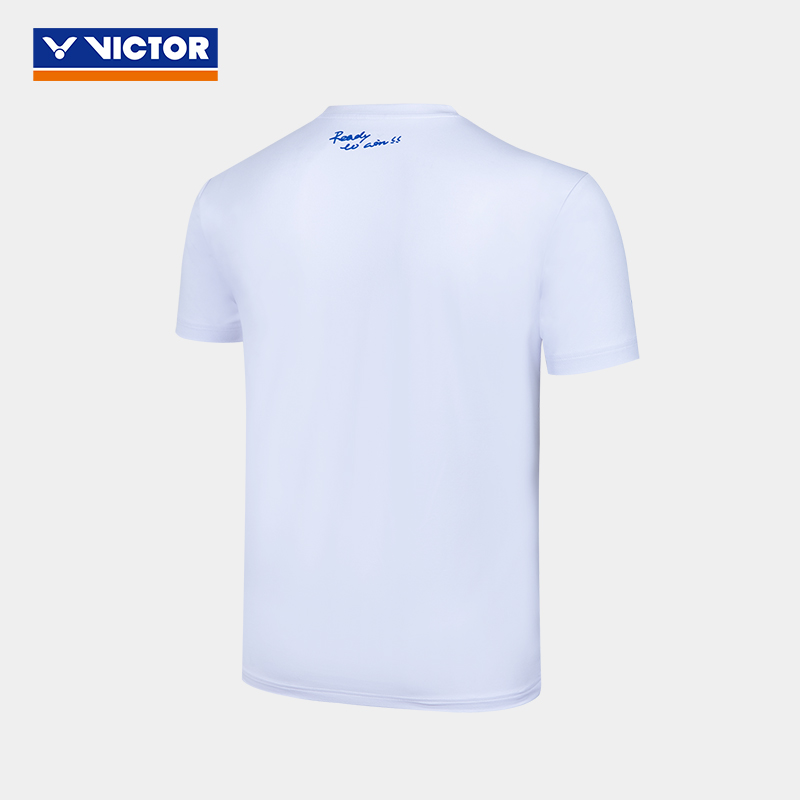 Victor Badminton Sports Shirt T-50032 - White Unisex Performance Tennis Polo for Men & Women - Perfect for Badminton, Tennis & Casual Wear