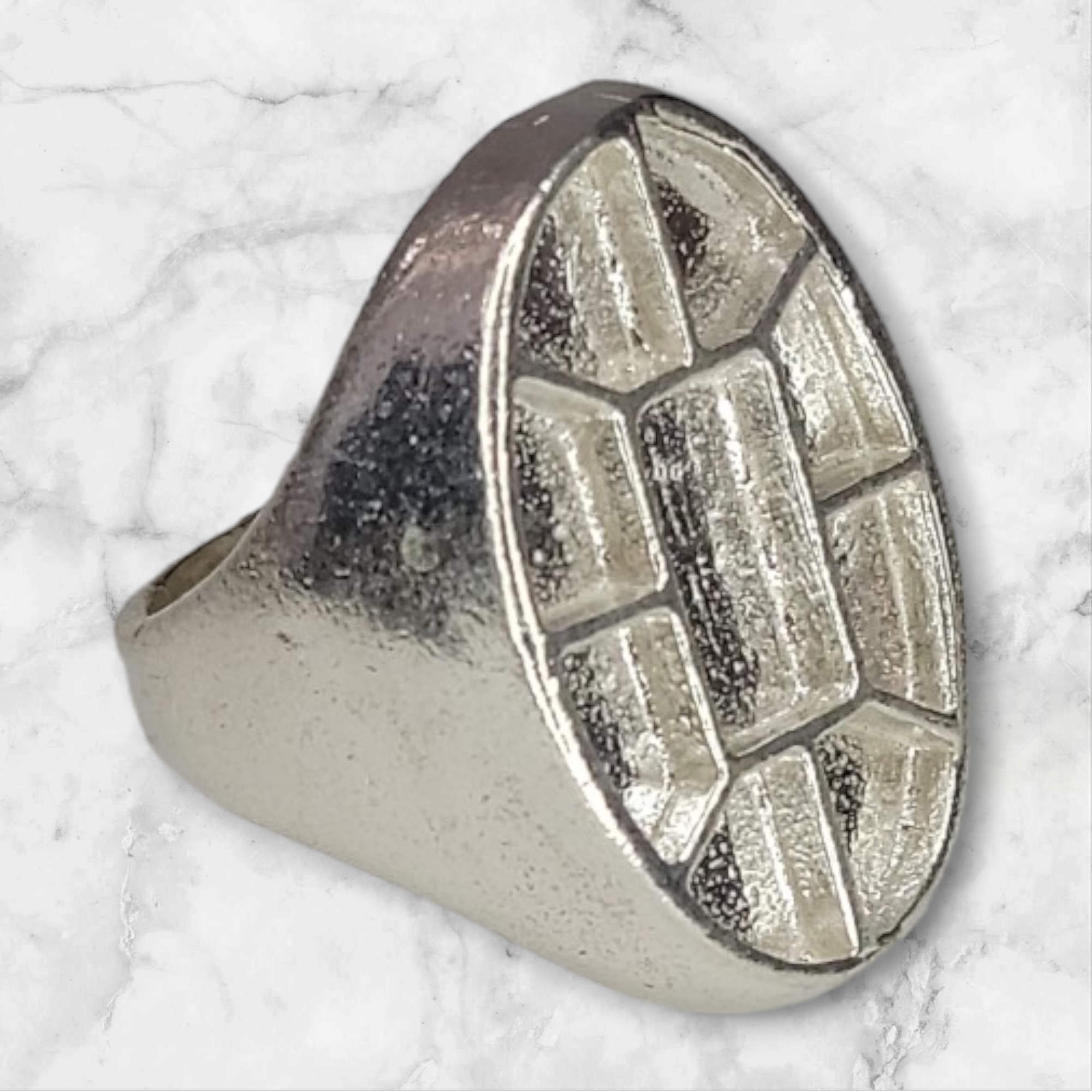 Solid Sterling Silver Inlay Rectangle Blank Setting - Rough Cast DIY Jewelry Making, Empty Ring for Carving & Engraving | Silversmith Supplies Size 8 & 10 | Perfect for Handmade Rings, Custom Jewelry Design & Metal Crafting Projects