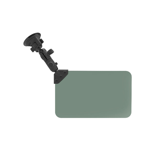 RAM B-166-326-VIS-G1U Dark Green Sun Visor with 1 Ball & Suction Cup Mount - Perfect for Boats, RVs, and Off-Road Vehicles