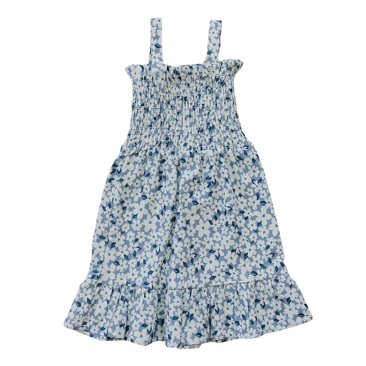 Blue Floral Linen Dress for Women - Summer Boho Maxi Dress with Pockets | Perfect for Beach, Vacation & Casual Outings