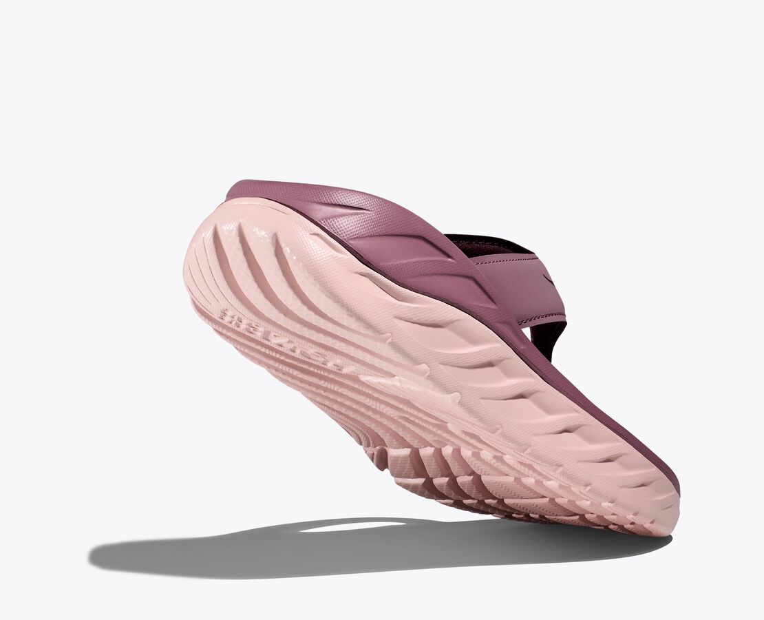 HOKA Women's Ora Recovery Flip Flops - Wistful Mauve/Peach Whip | Comfortable Sandals for Post-Workout, Travel & Beach | Lightweight & Supportive Footwear for Women