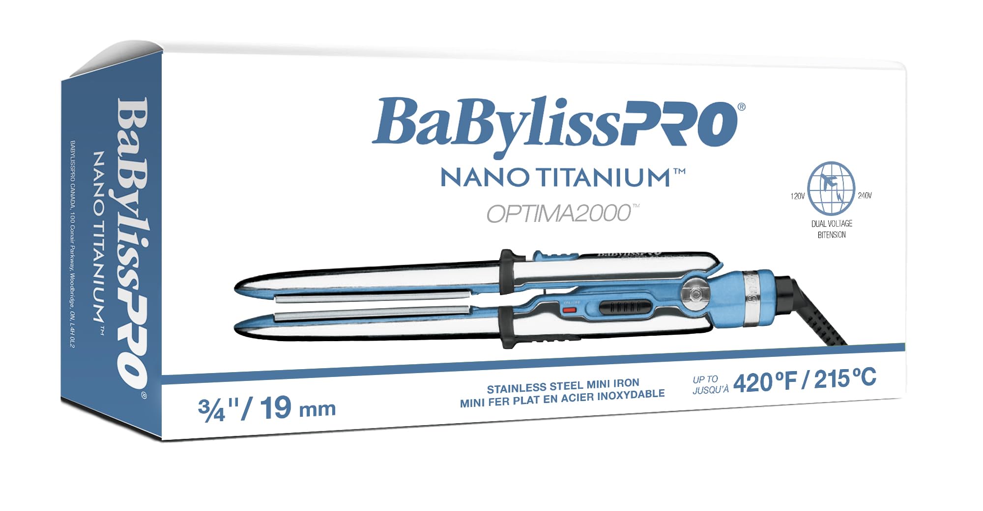 BaBylissPRO Nano Titanium Mini Travel Flat Iron - 0.75