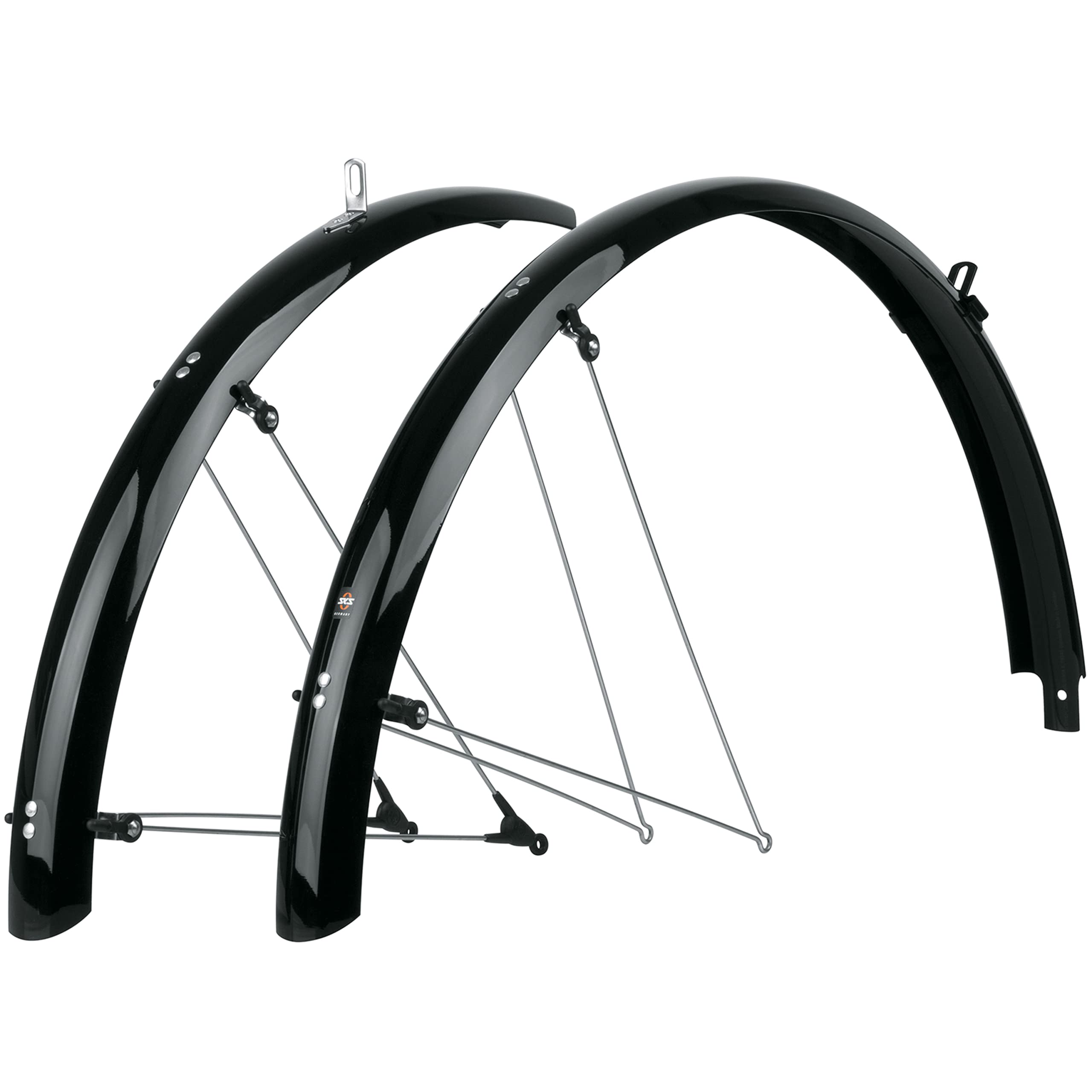 SKS B53 Commuter 2 Bike Fenders Set - Universal Fit Mudguards for Road & Hybrid Bikes - Perfect for Urban Commuting & Wet Weather Cycling