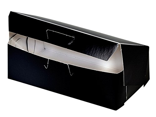 100-Pack Black Licorice Bakery Lock Corner Boxes 6.5