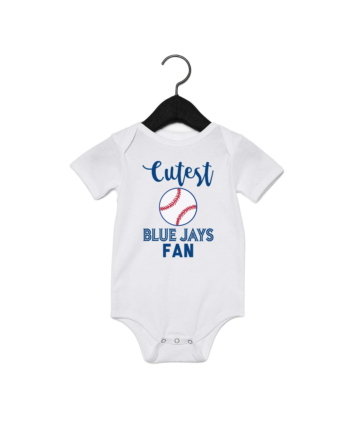 EGDKids Cutest Fan Baseball Quote Baby Bodysuit - White Infant Onesie for Baseball Games & Photo Shoots