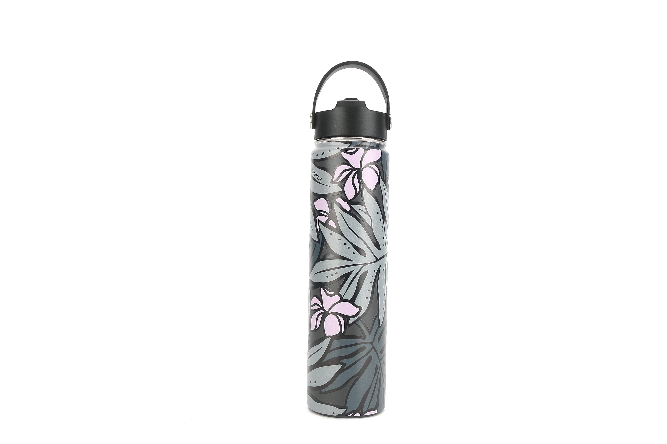 24oz Insulated Stainless Steel Water Bottle - Leak Proof, Keeps Drinks Cold 24Hrs/Hot 12Hrs, BPA Free, Perfect for Hiking, Gym & Outdoor Activities (Lauaʻe Grey)