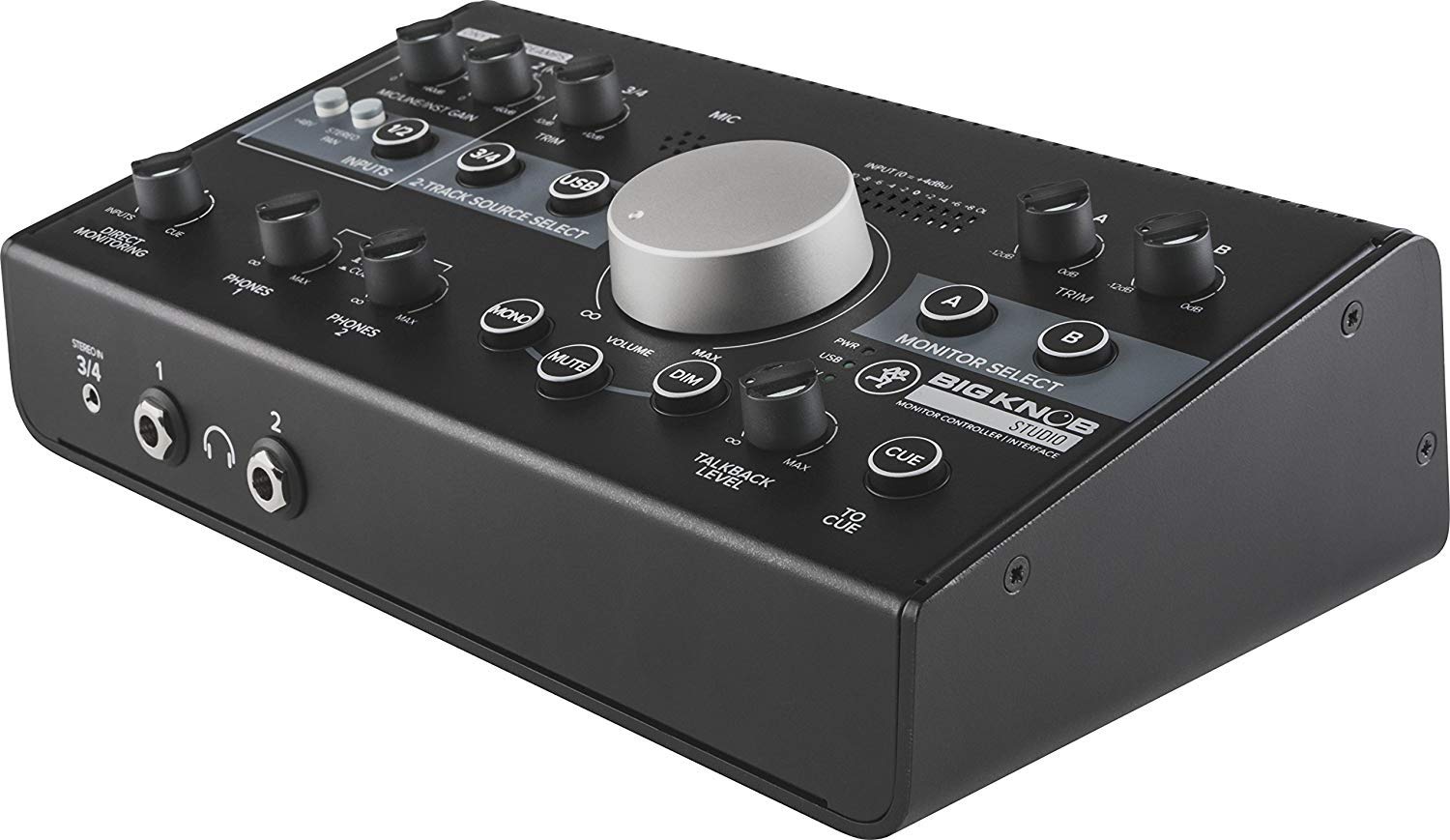 Mackie Big Knob 3x2 Studio Monitor Controller with Pro Headphone Amp, EMB XLR Cables & Magnetic Phone Holder Bundle - Perfect for Home Recording, Podcasting & Music Production Studios