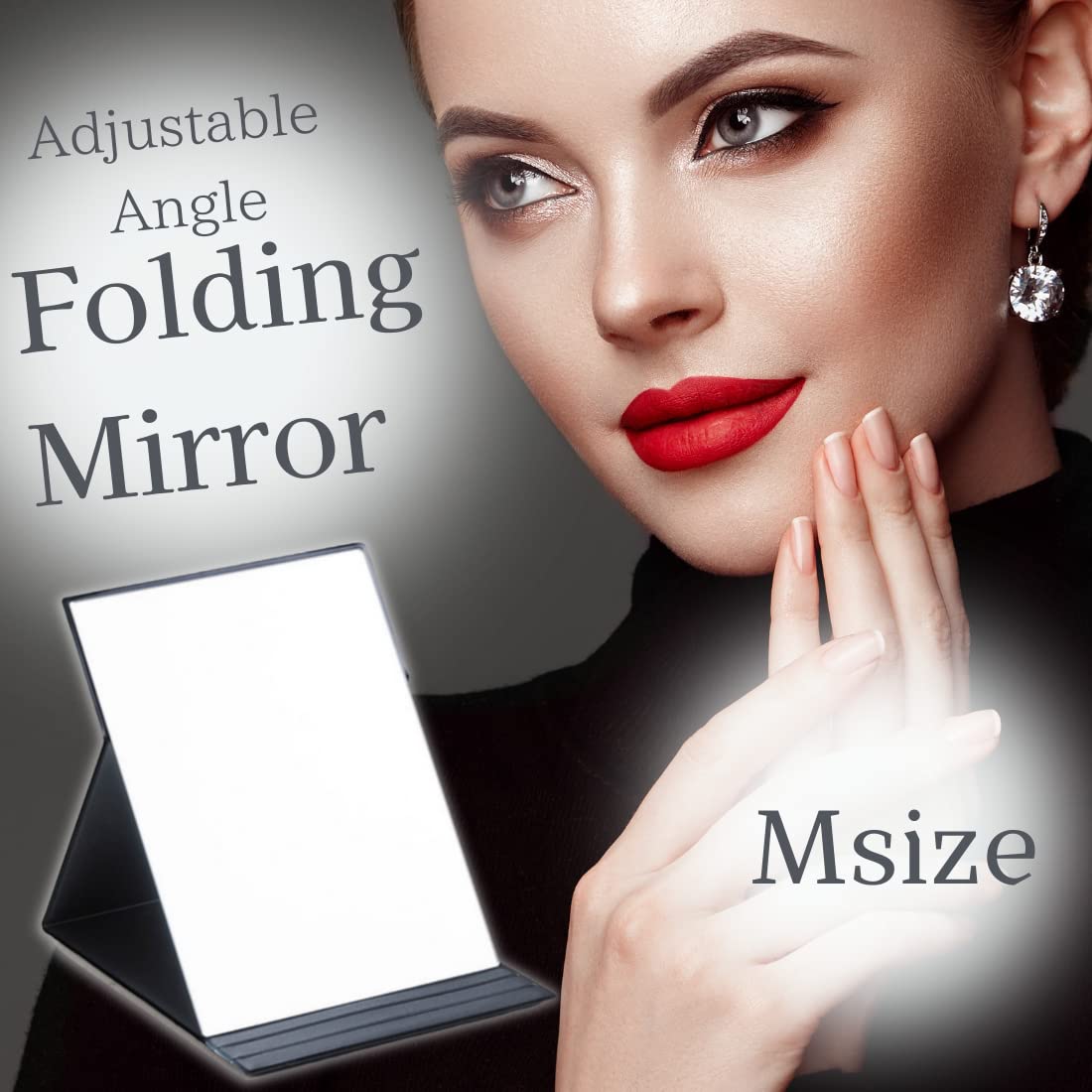 HORIUCHI Folding Travel Mirror - Portable Compact Foldable Mirror for Makeup, Shaving, Grooming - Perfect for Travel, Camping, Home & Office Use (6.8