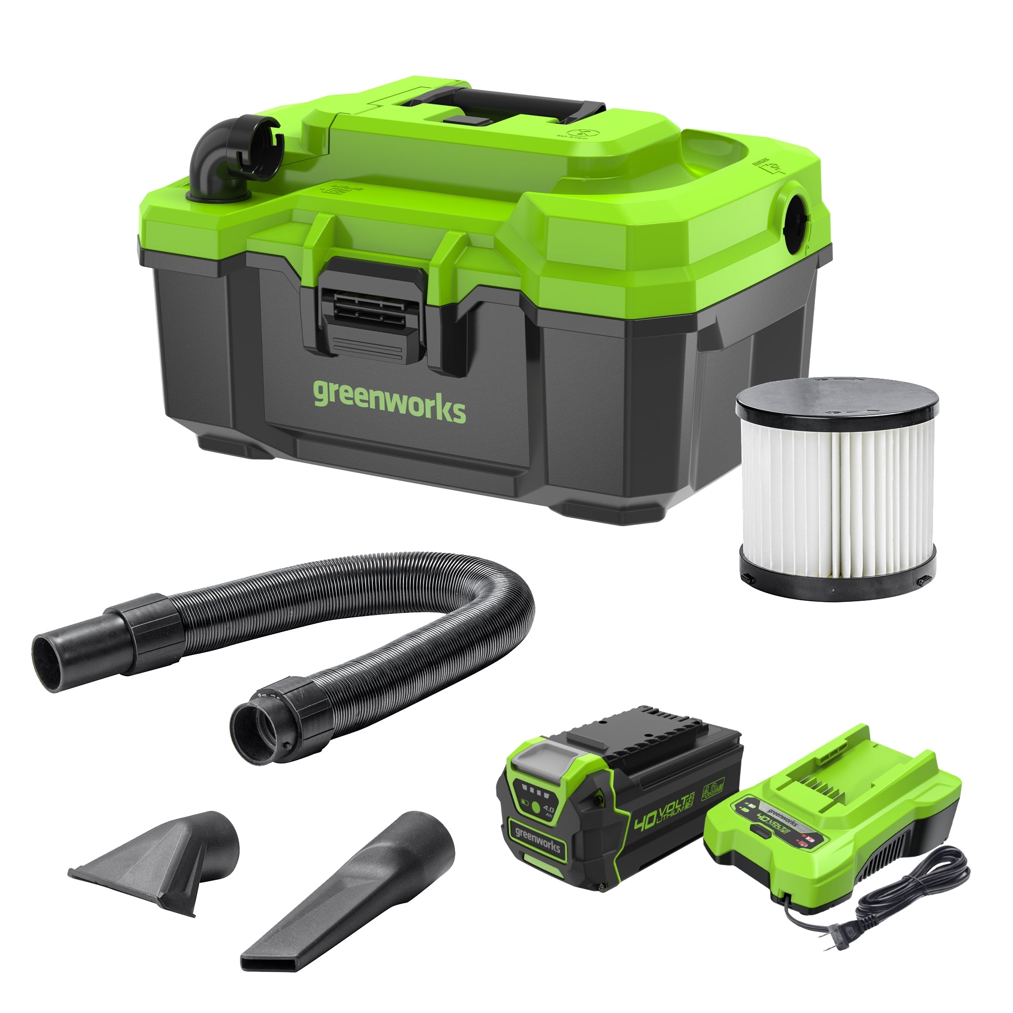 40V Brushless Cordless Wet Dry Vacuum Cleaner - 3 Gallon Capacity, 4.0Ah Battery & Charger Included - Perfect for Garage, Workshop, and Home Cleaning