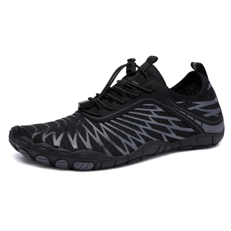 Healthy Non-Slip Barefoot Shoes for Women & Men - Wide Toe Box Hiking Boots & Running Sneakers - Breathable Walking Shoes for Outdoor Activities & Gym Workouts - Black Size 6