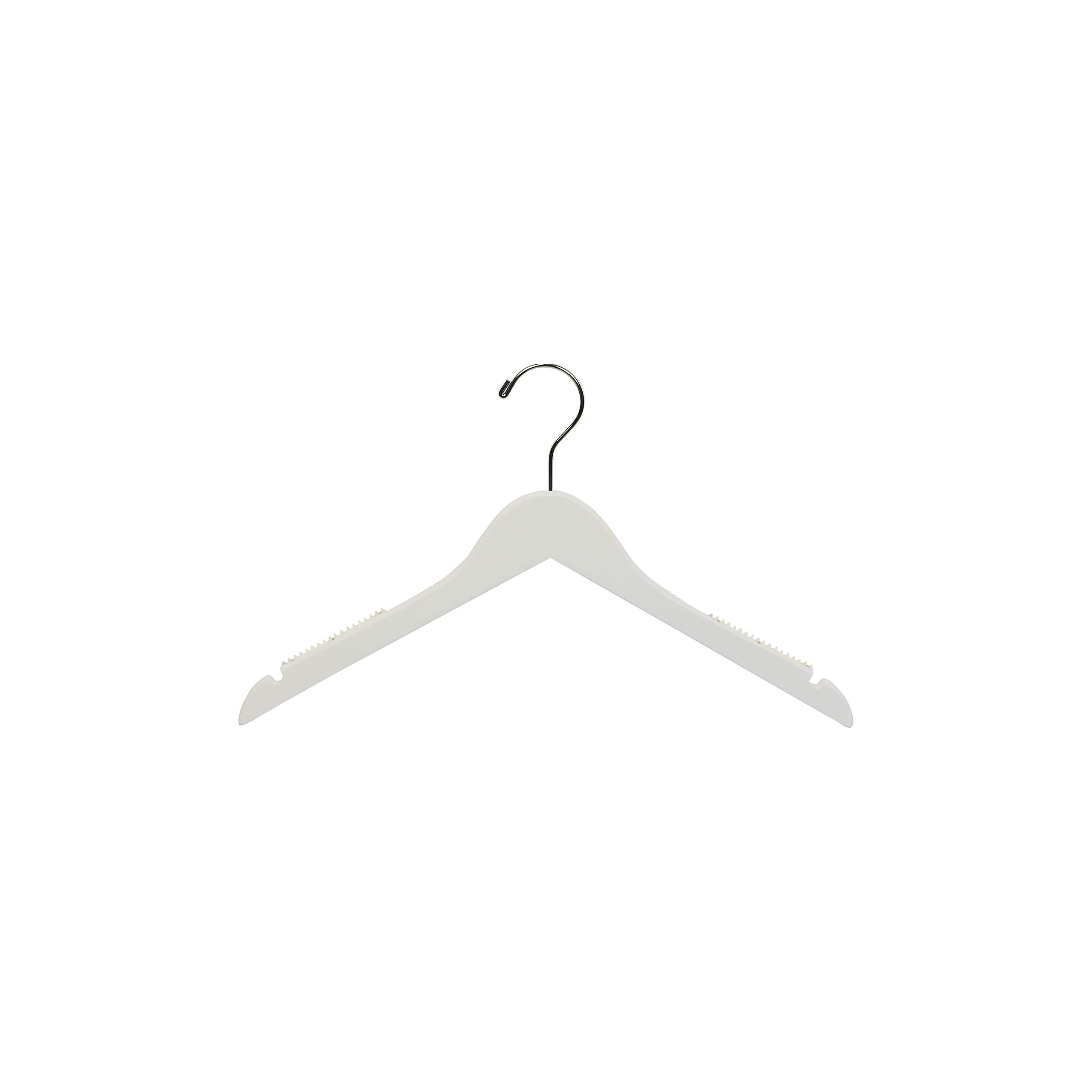 White Top Hanger with Notches & Rubber Strips - Pack of 25 - Premium Clothes Hangers by The Great American Hanger Company - Perfect for Retail Stores, Closet Organization & Delicate Garment Care