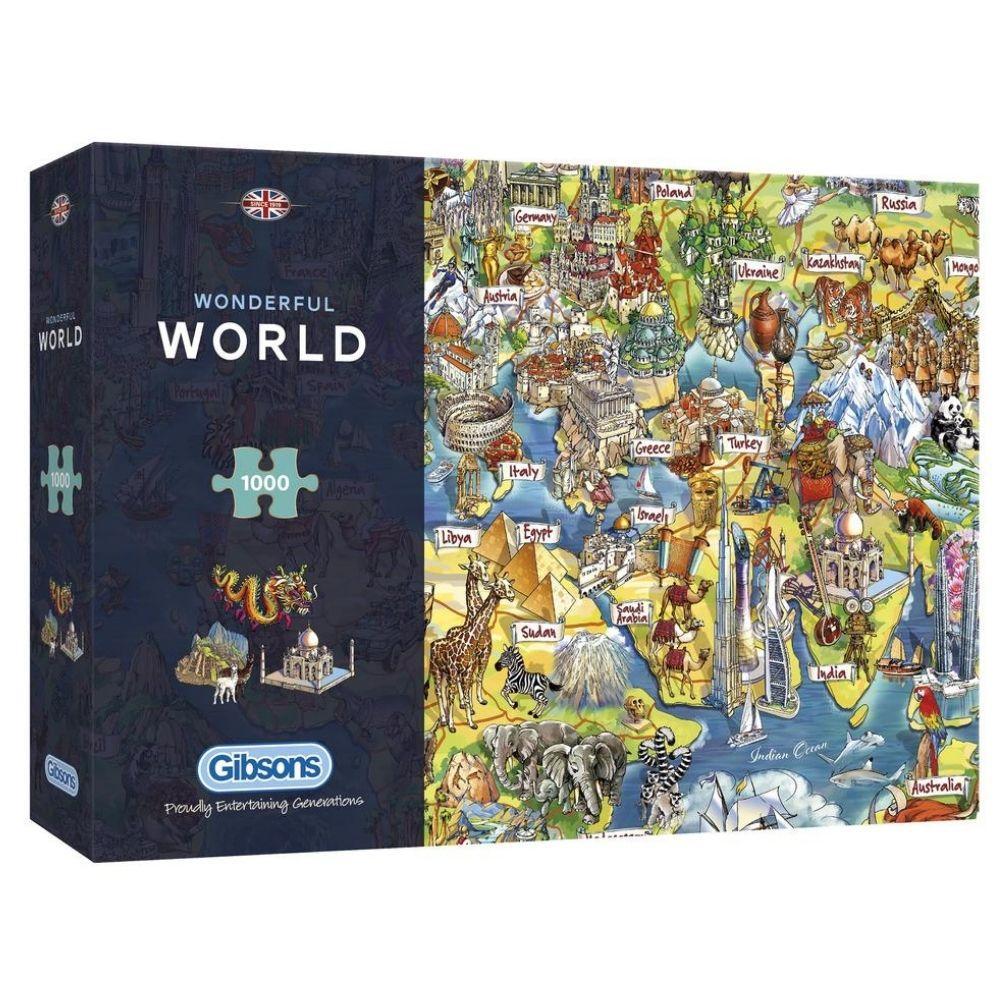 Gibsons 1000-Piece Jigsaw Puzzle - Wonderful World Scenic Landscape | Challenging Adult Puzzle for Relaxation & Home Decor | Perfect Gift for Puzzle Lovers & Family Game Night