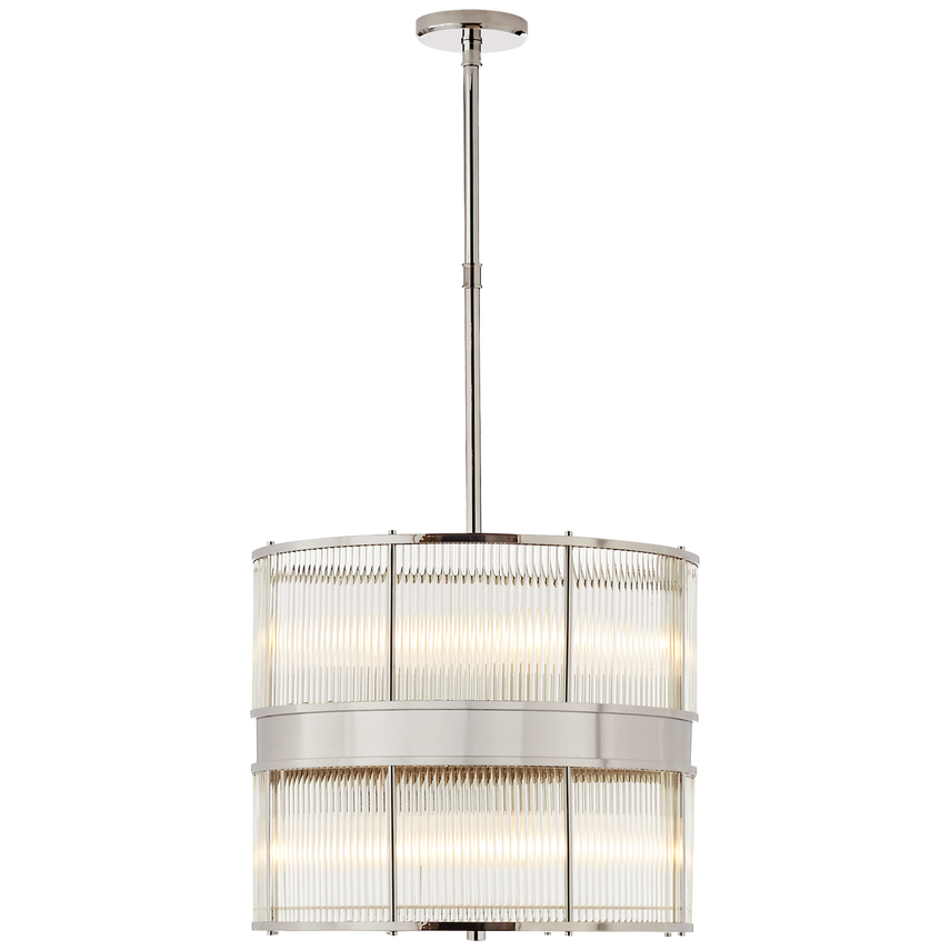 Adrian Large Chandelier in Polished Nickel - Elegant Ceiling Light Fixture for Dining Room, Living Room & Bedroom
