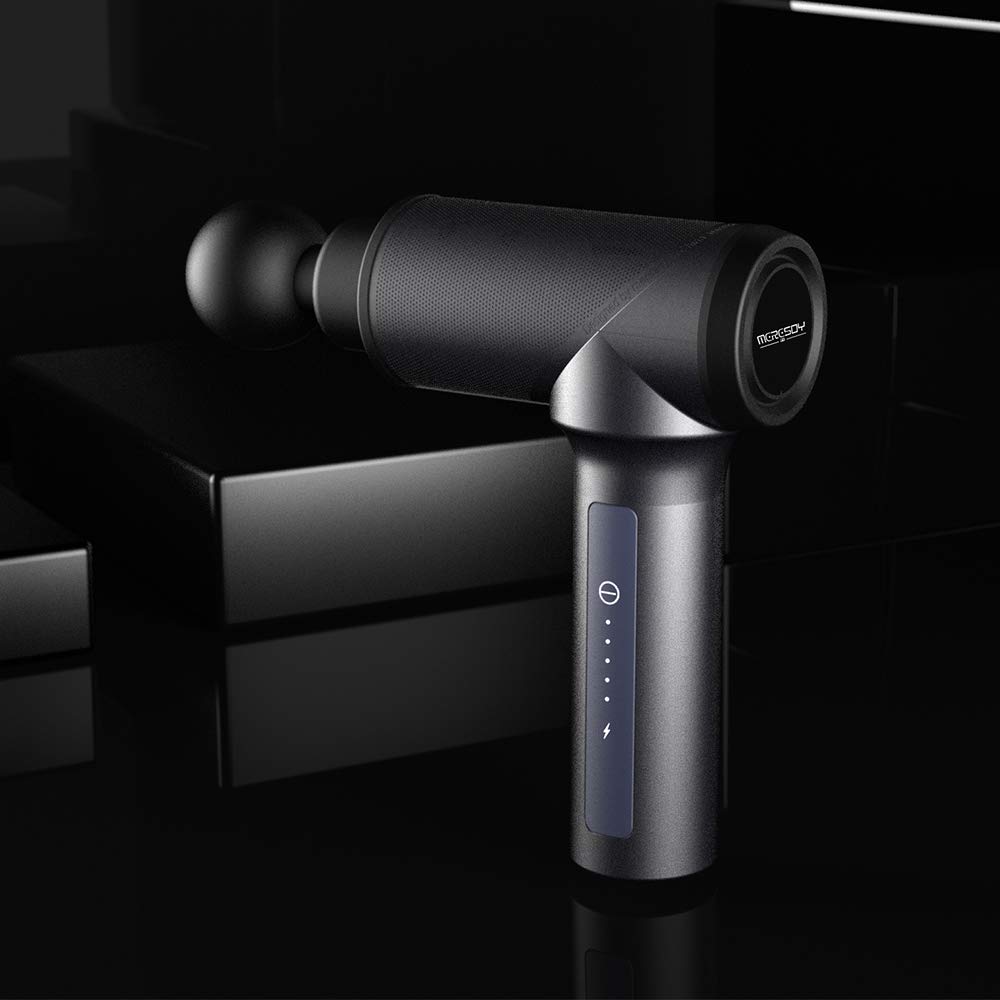 **Meresoy K1 Mini S 3400mAh Cordless Percussion Massage Gun - Deep Tissue Muscle & Fascia Massager for Pain Relief, 5 Speed Levels & 6 Heads, Portable for Athletes & Recovery (Black) – Perfect for Post-Workout, Travel & Home Use**