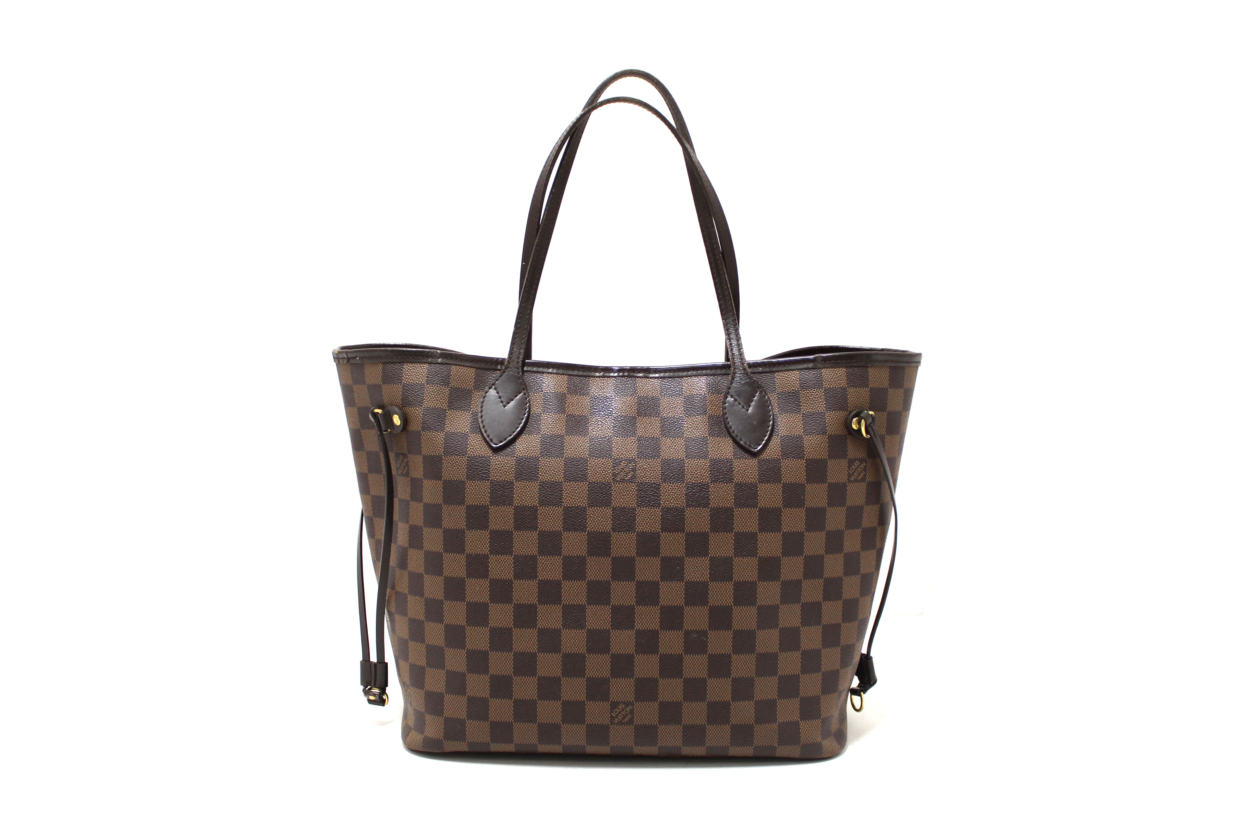 Authentic Louis Vuitton Damier Ebene Canvas Neverfull MM Tote Bag - Luxury Designer Handbag for Women, Perfect for Work, Travel & Everyday Use