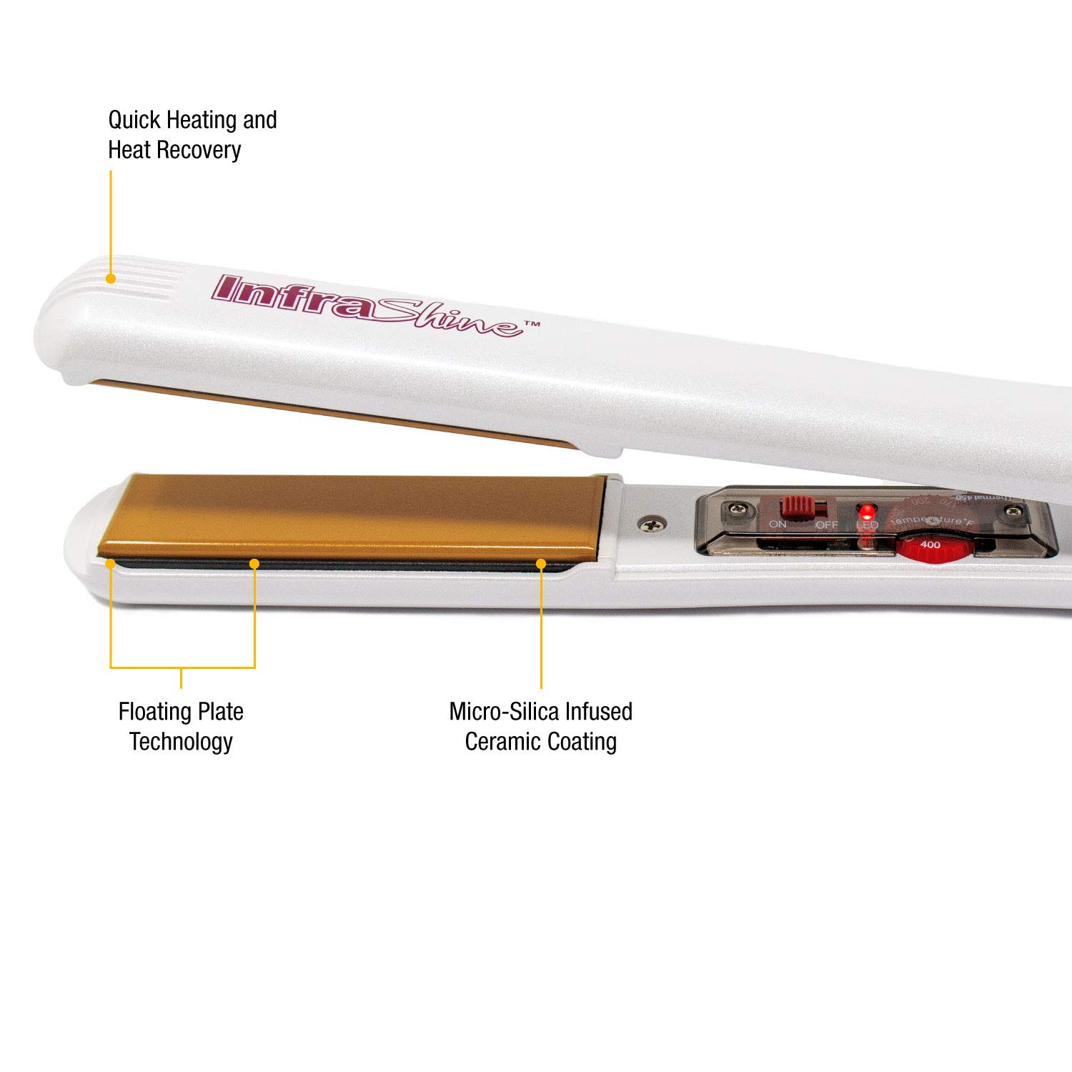 Redline Professional 1 Inch Flat Iron Hair Straightener - Ceramic Plates for Smooth & Shiny Hair - Perfect for Home Use, Salon Styling & Travel